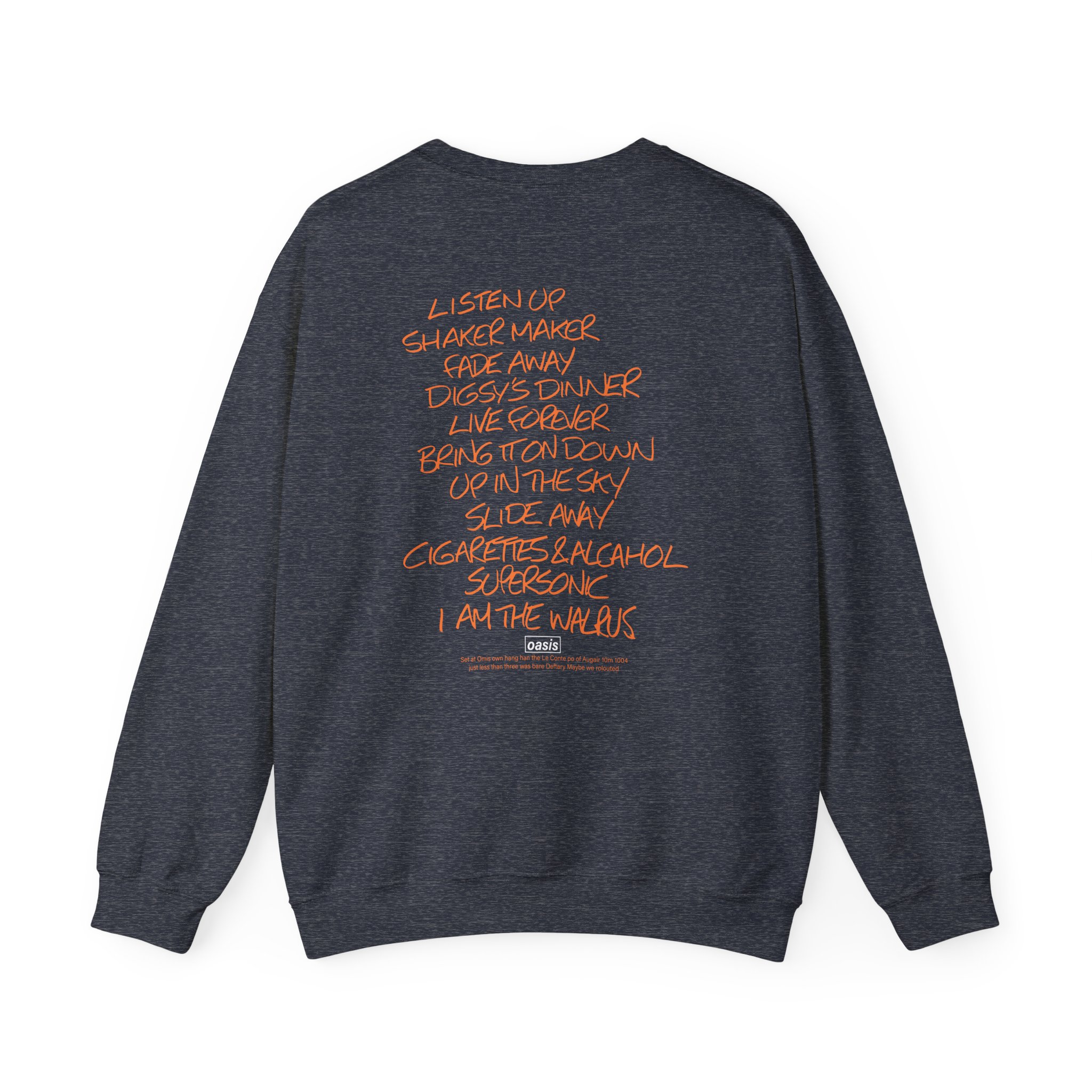 Oasis Setlist Unisex Heavy Blendâ„¢ Crewneck Sweatshirt
