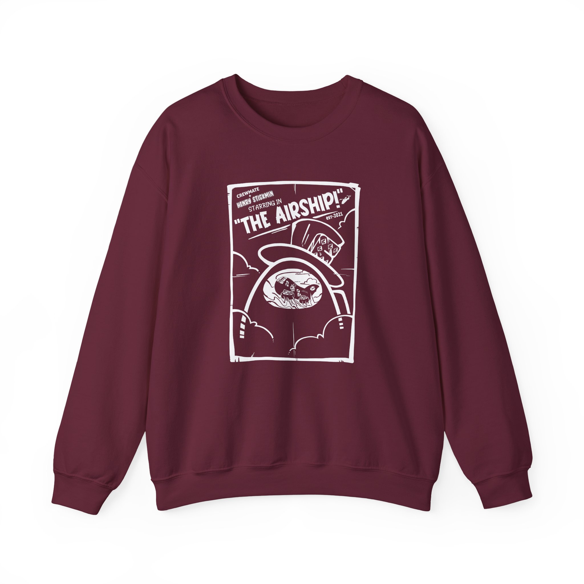 Among Us the Airship Unisex Heavy Blendâ„¢ Crewneck Sweatshirt