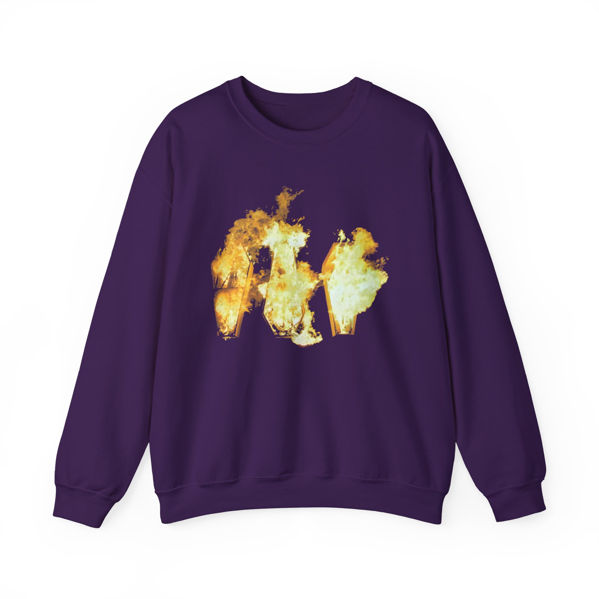 Show Me the Body Flaming Coffins Unisex Heavy Blendâ„¢ Crewneck Sweatshirt