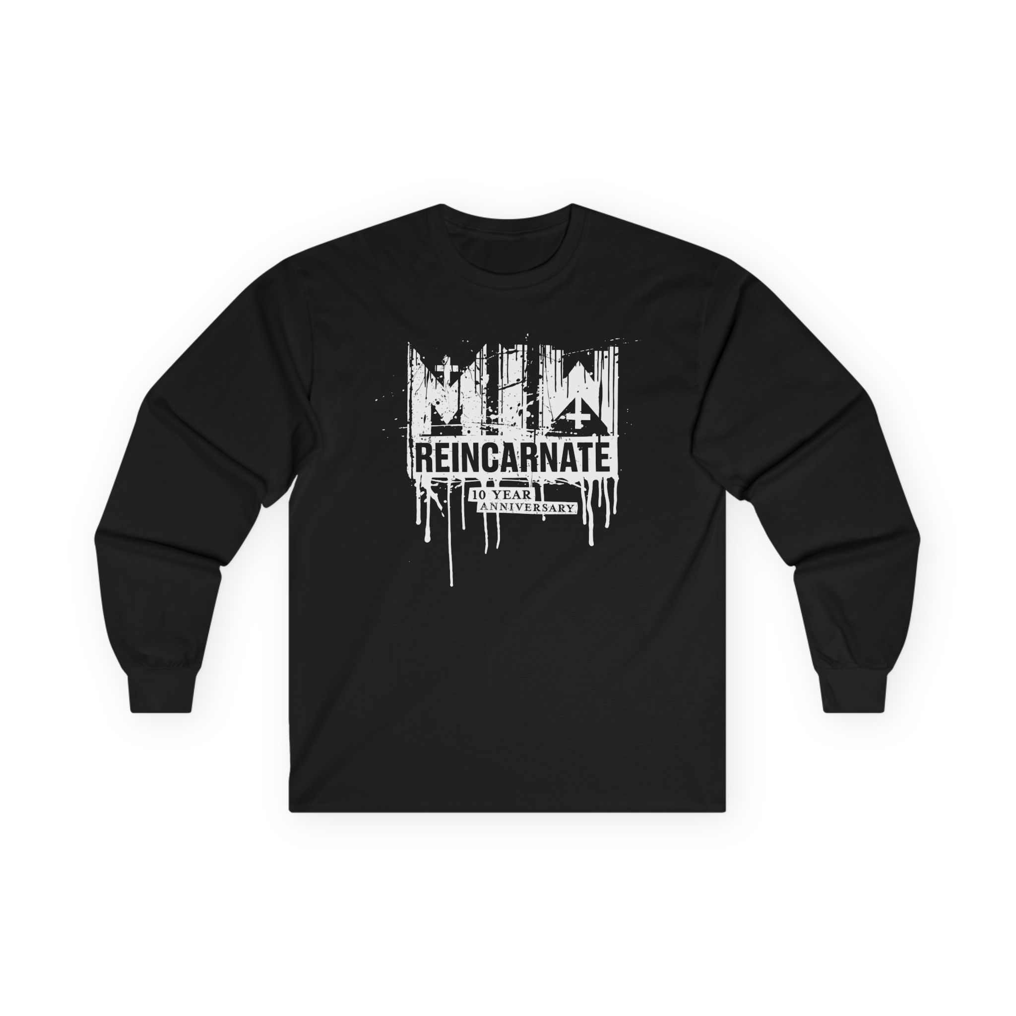 Motionless in White Reincarnate 10 Year Drip Logo Unisex Ultra Cotton Long Sleeve Tee