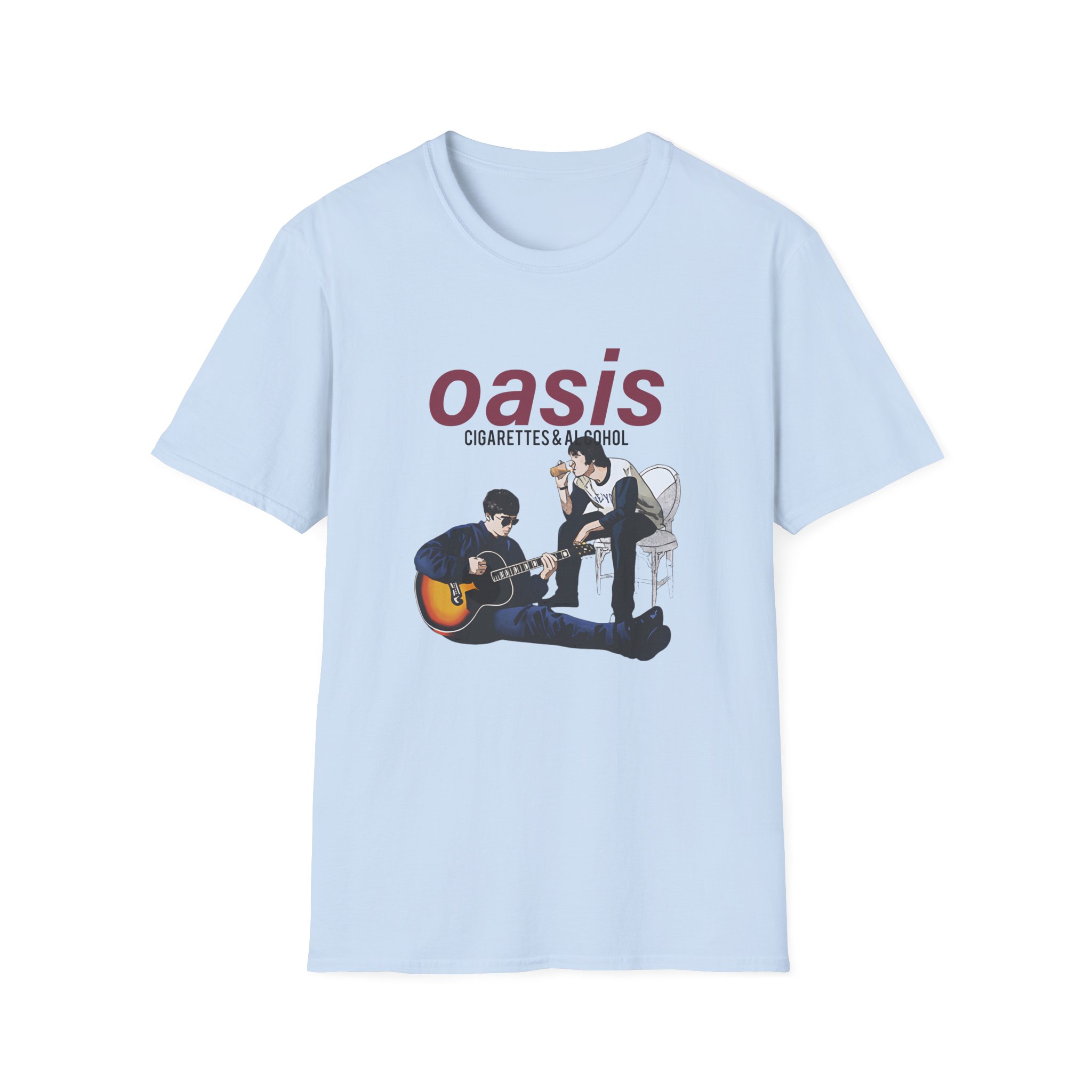 Oasis Cigarettes and Alcohol Illustration Unisex Softstyle T-Shirt
