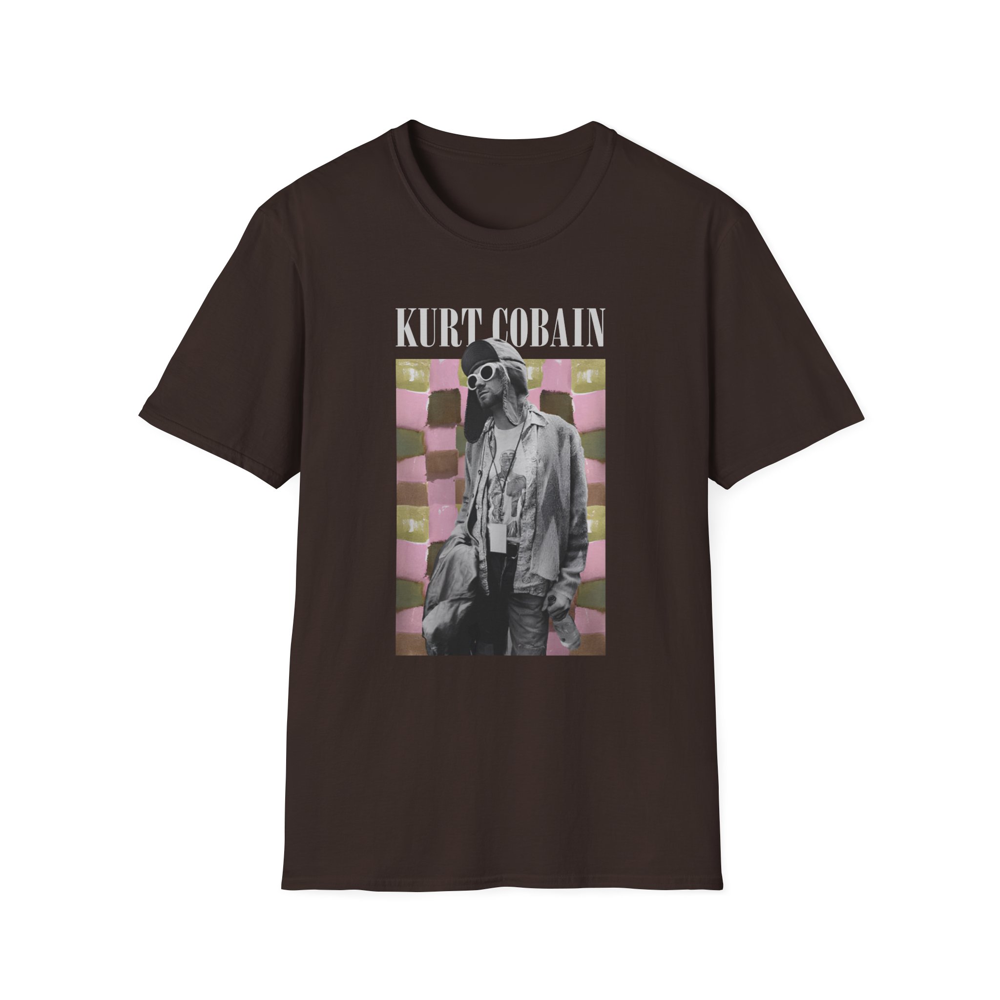 Kurt Cobain Checkered Unisex Softstyle T-Shirt