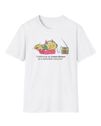 Lemon Demon Listening to at a Sensible Volume Unisex Softstyle T-Shirt