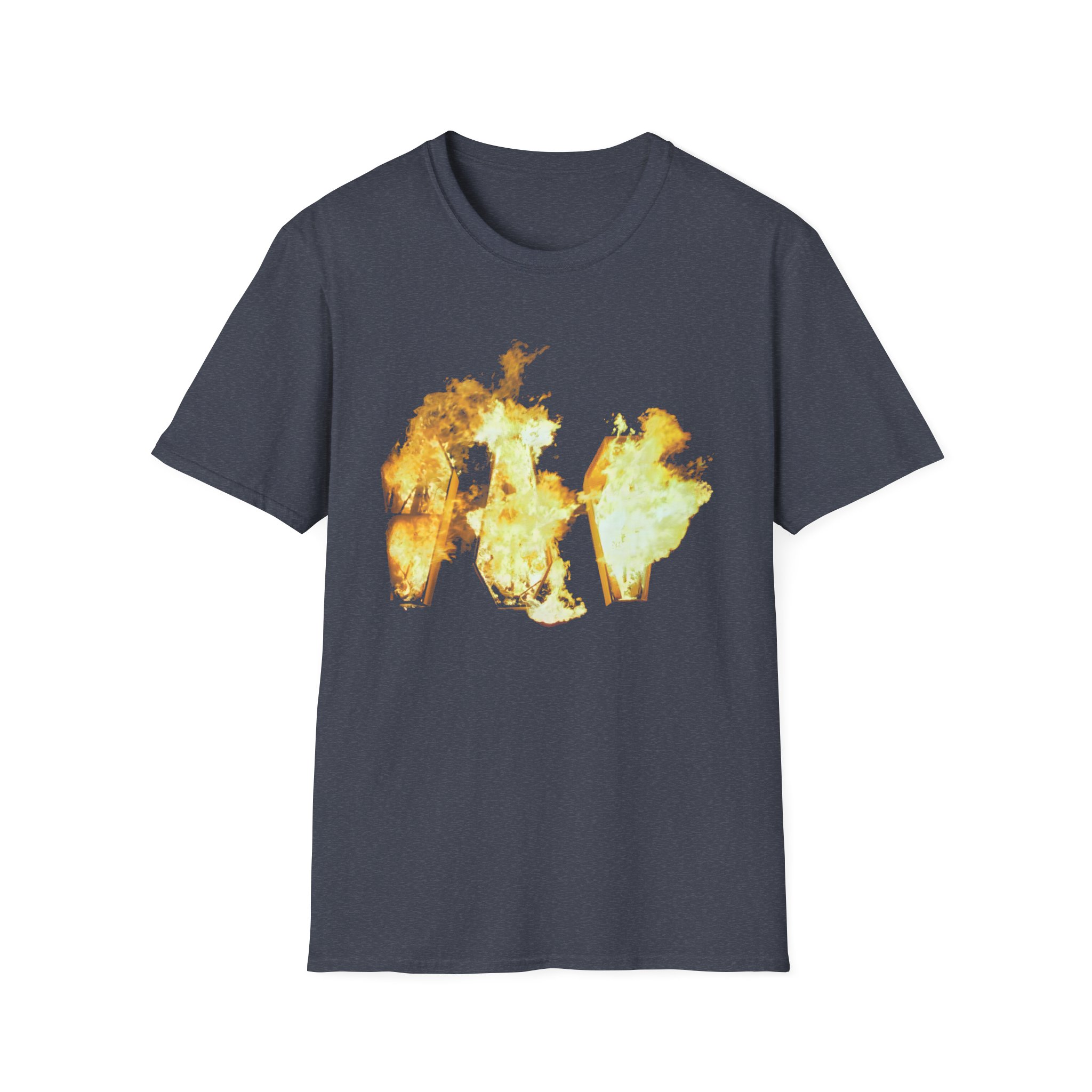 Show Me the Body Flaming Coffins Unisex Softstyle T-Shirt