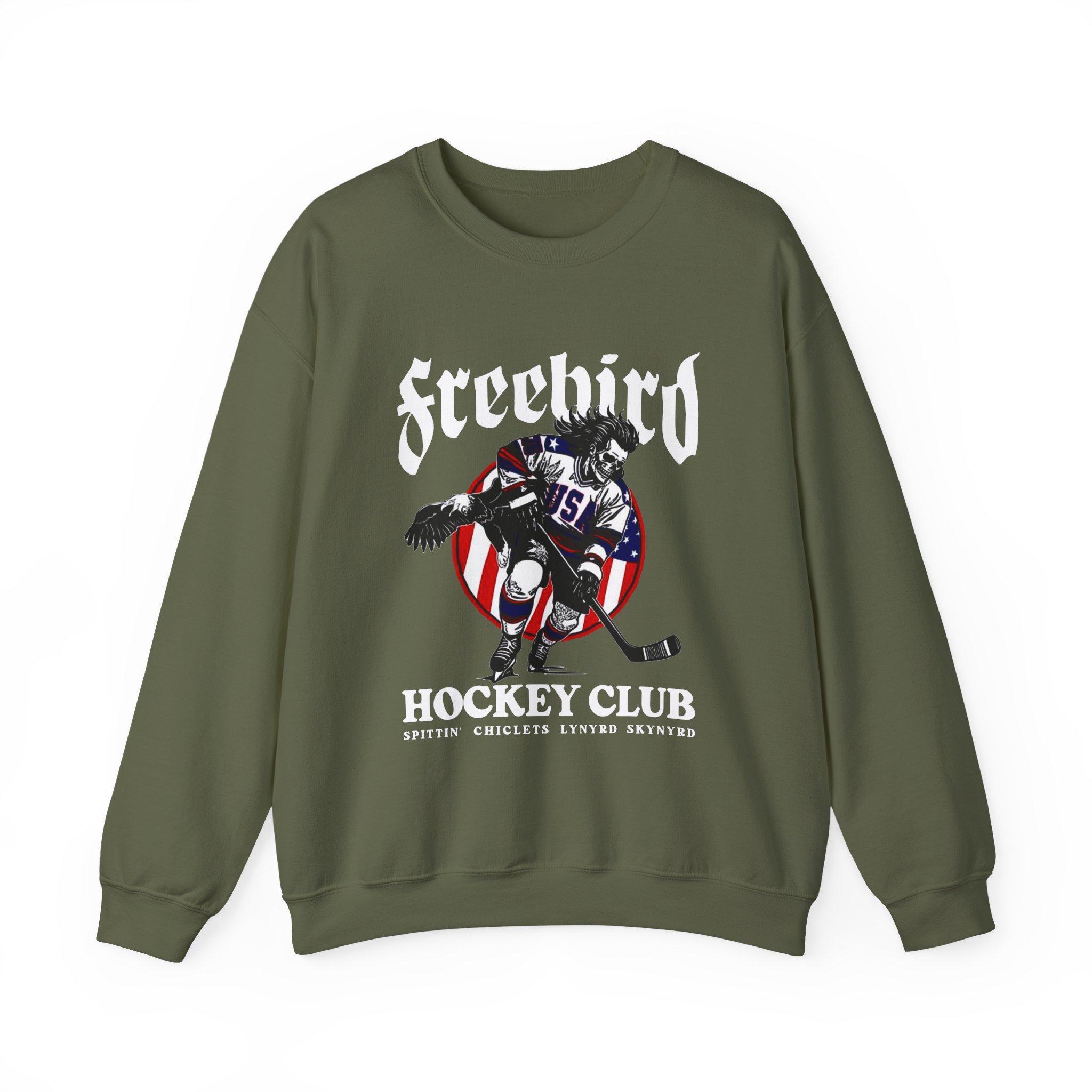 Freebird Usa Spittin Chiclets X Lynyrd Skynyrd Unisex Heavy Blendâ„¢ Crewneck Sweatshirt