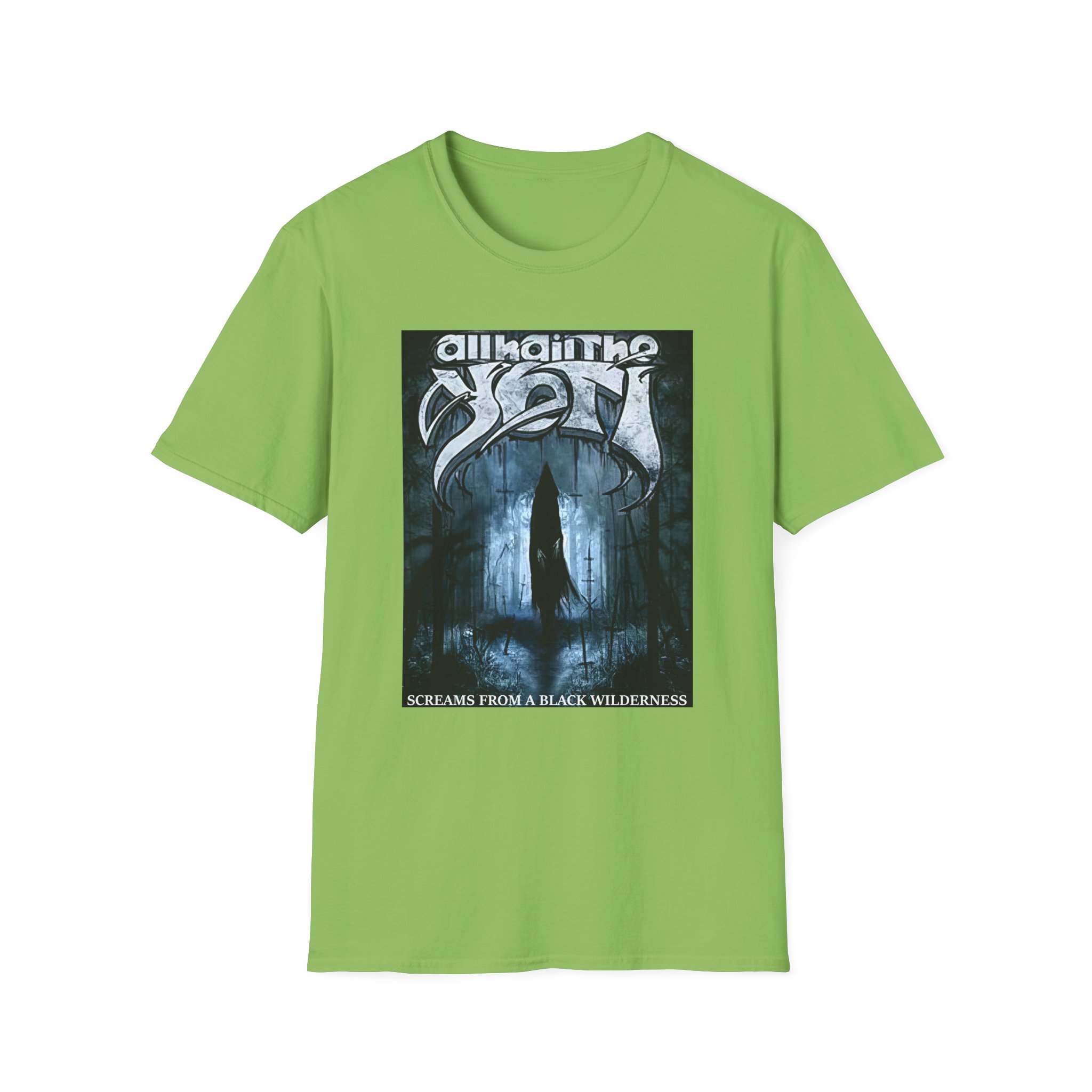 All Hail the Yeti Screams From a Black Wilderness Unisex Softstyle T-Shirt