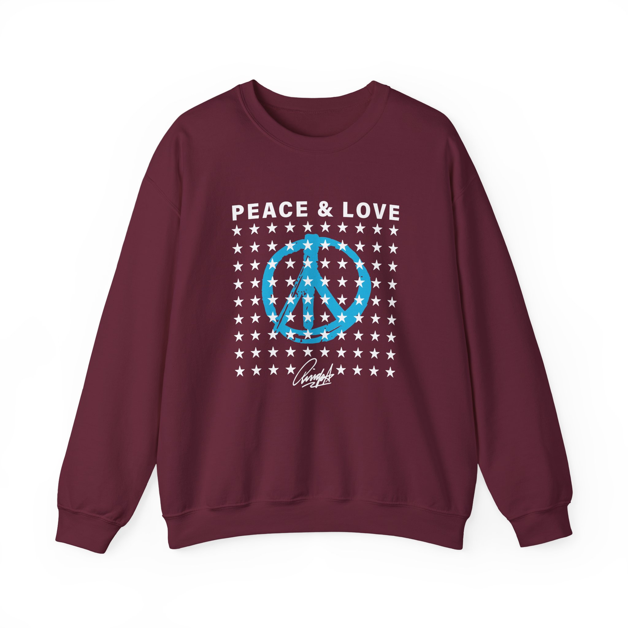 Ringo Starr Peace & Love Stars Unisex Heavy Blendâ„¢ Crewneck Sweatshirt