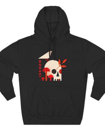 iDKHOW Skull Mushroom Three-Panel Fleece Hoodie