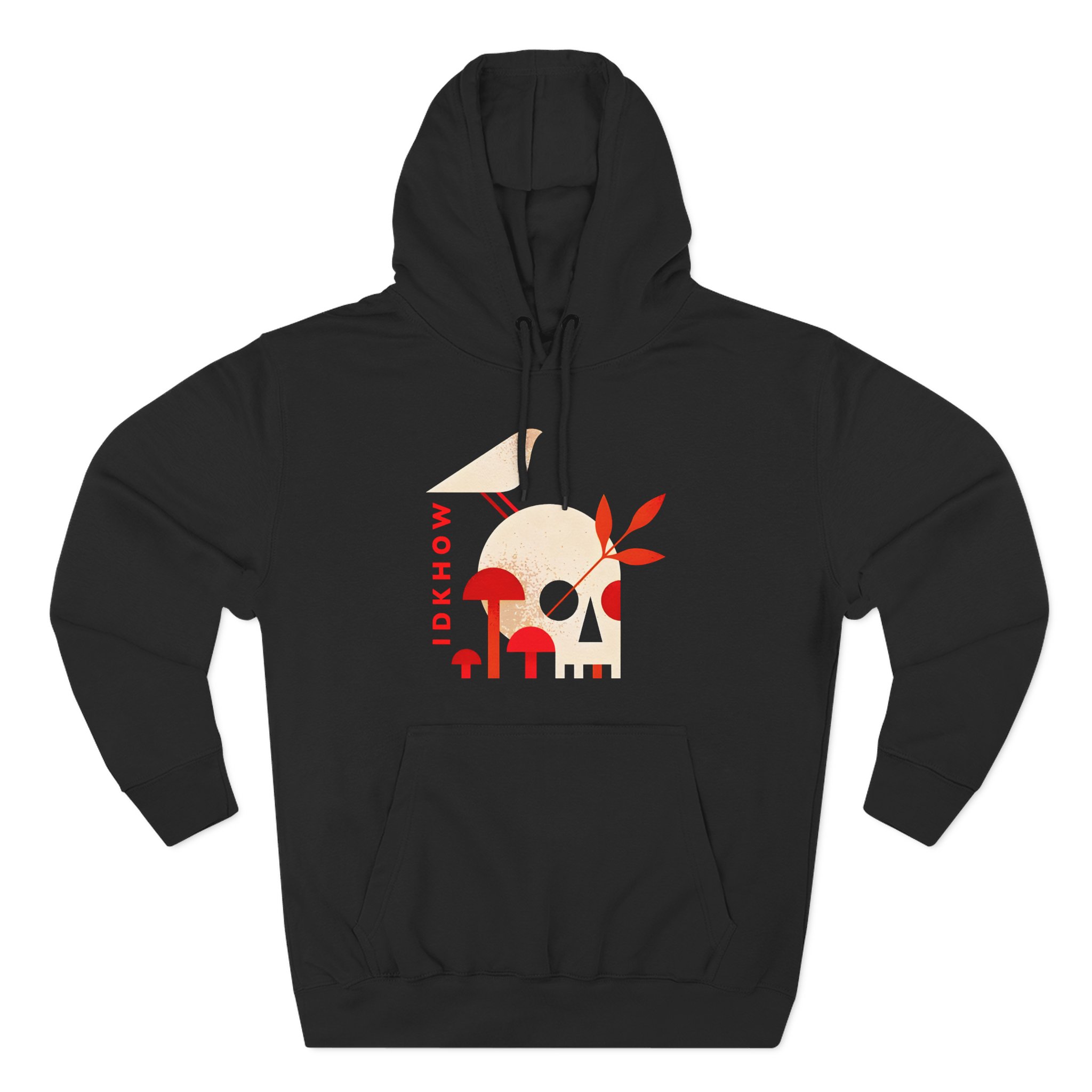 iDKHOW Skull Mushroom Three-Panel Fleece Hoodie