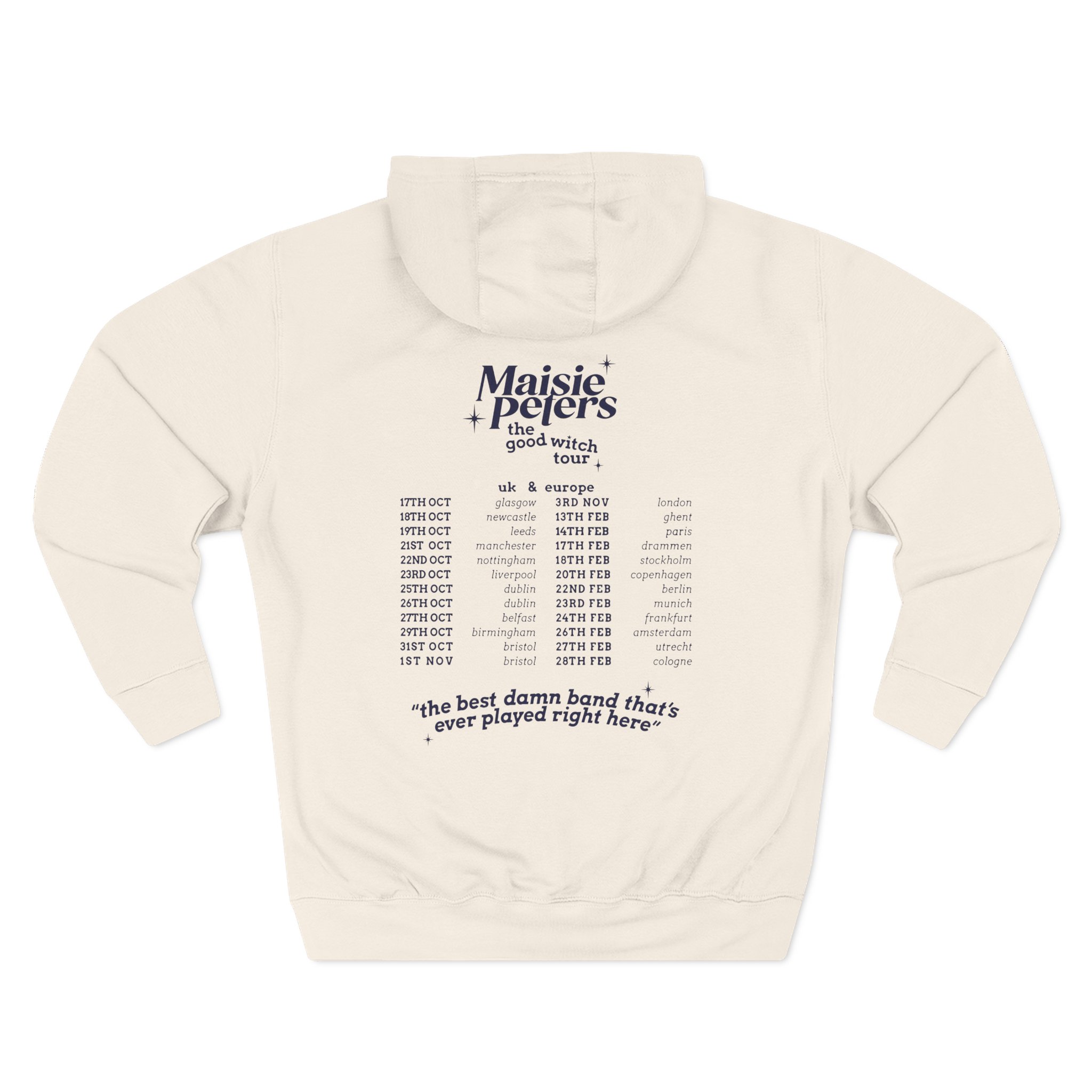 Maisie Peters the Good With Uk/eu 23/24 Tour Three-Panel Fleece Hoodie