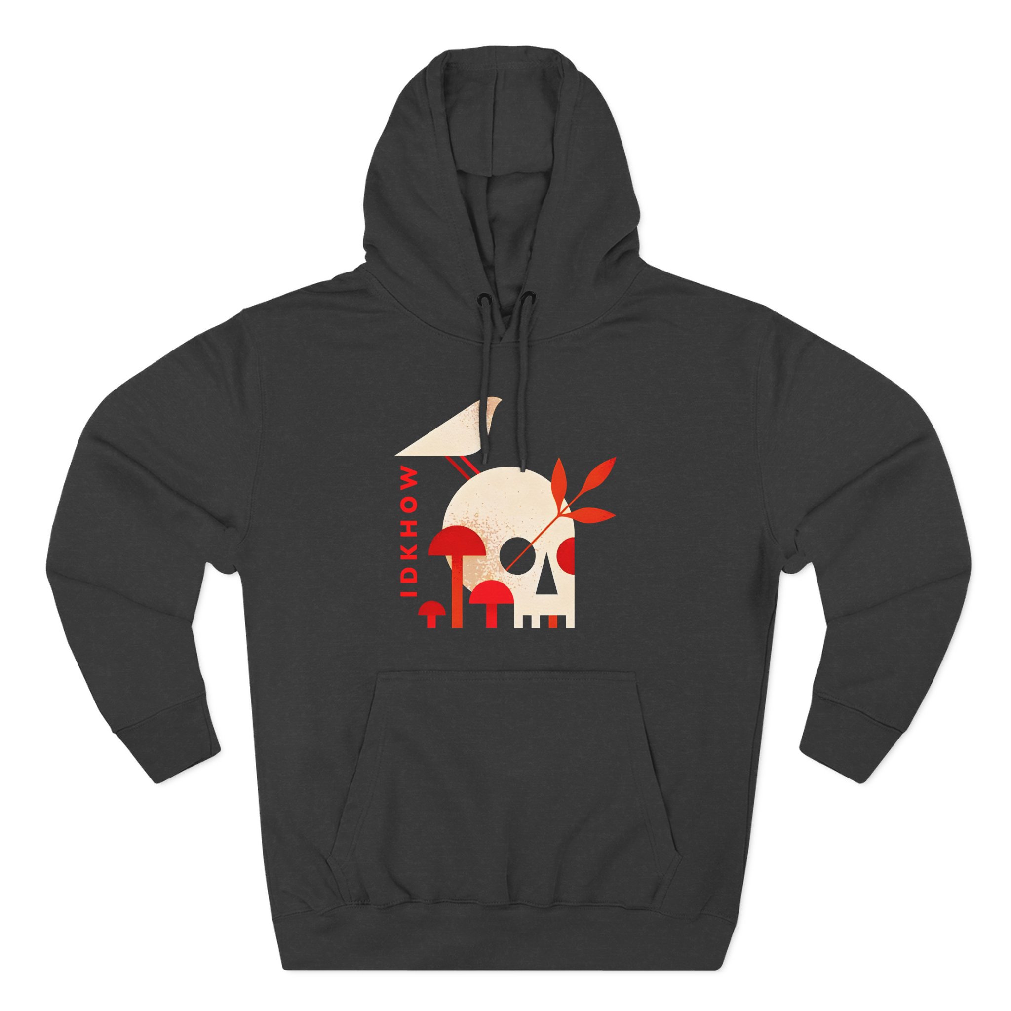iDKHOW Skull Mushroom Three-Panel Fleece Hoodie