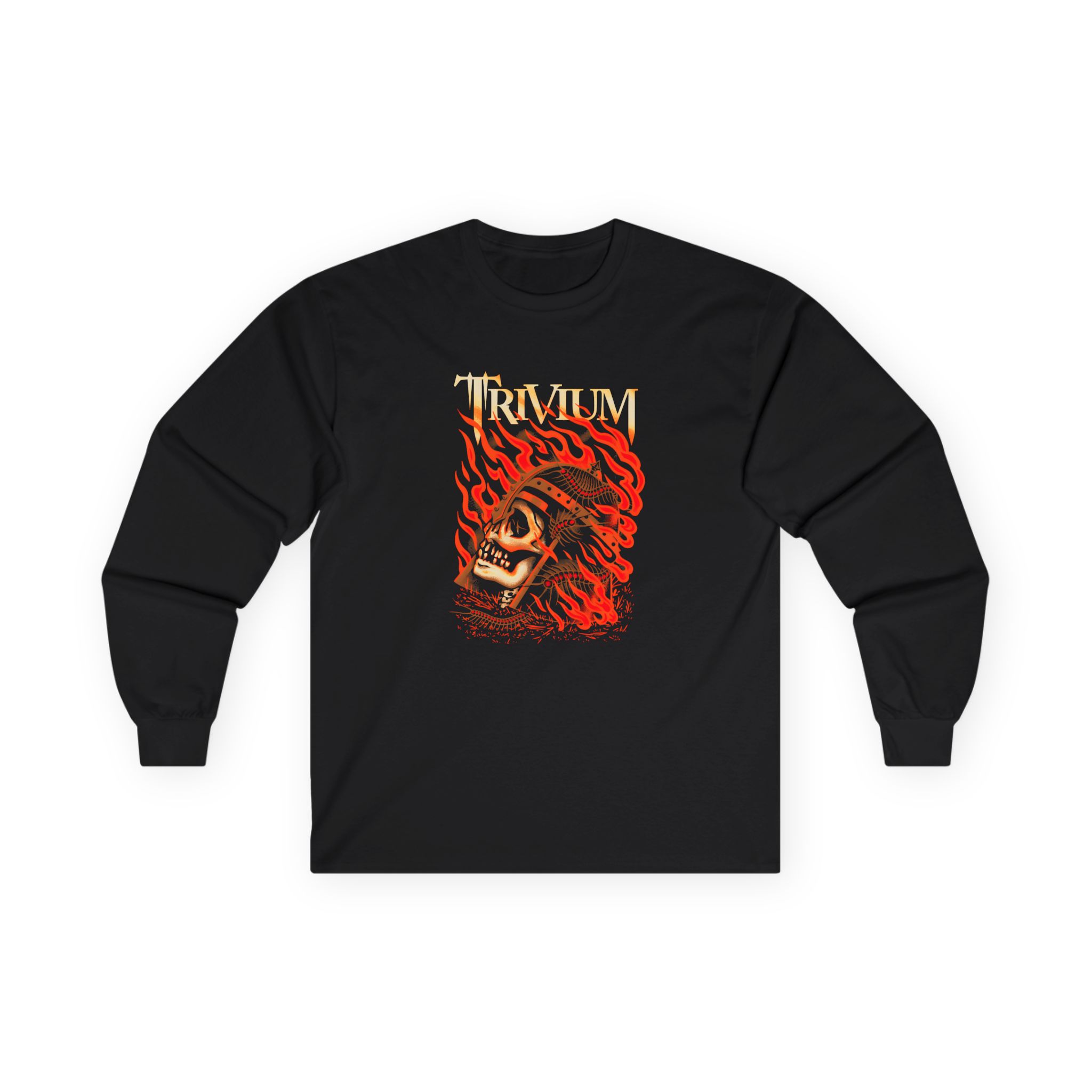 Trivium Flaming Skull Unisex Ultra Cotton Long Sleeve Tee
