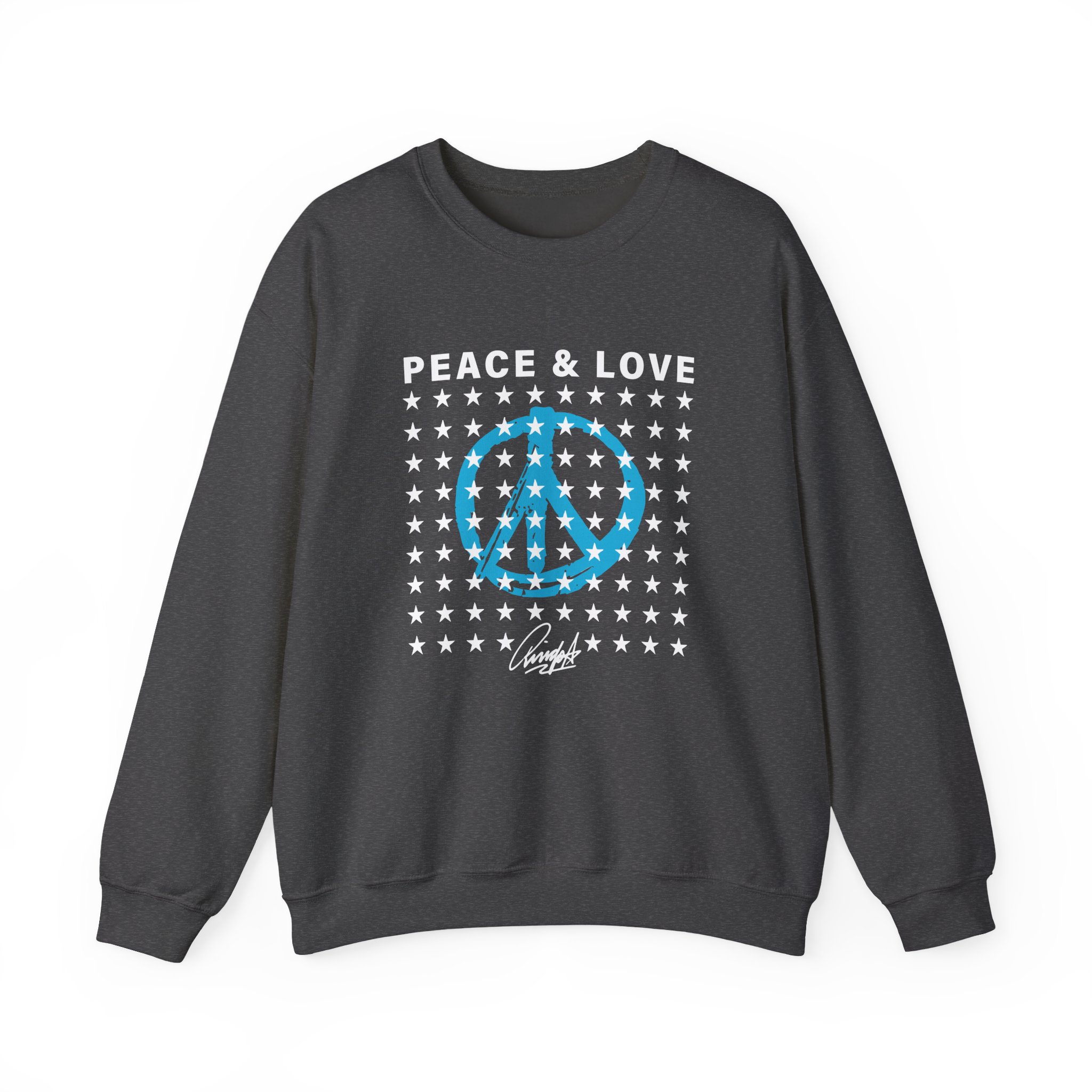 Ringo Starr Peace & Love Stars Unisex Heavy Blendâ„¢ Crewneck Sweatshirt