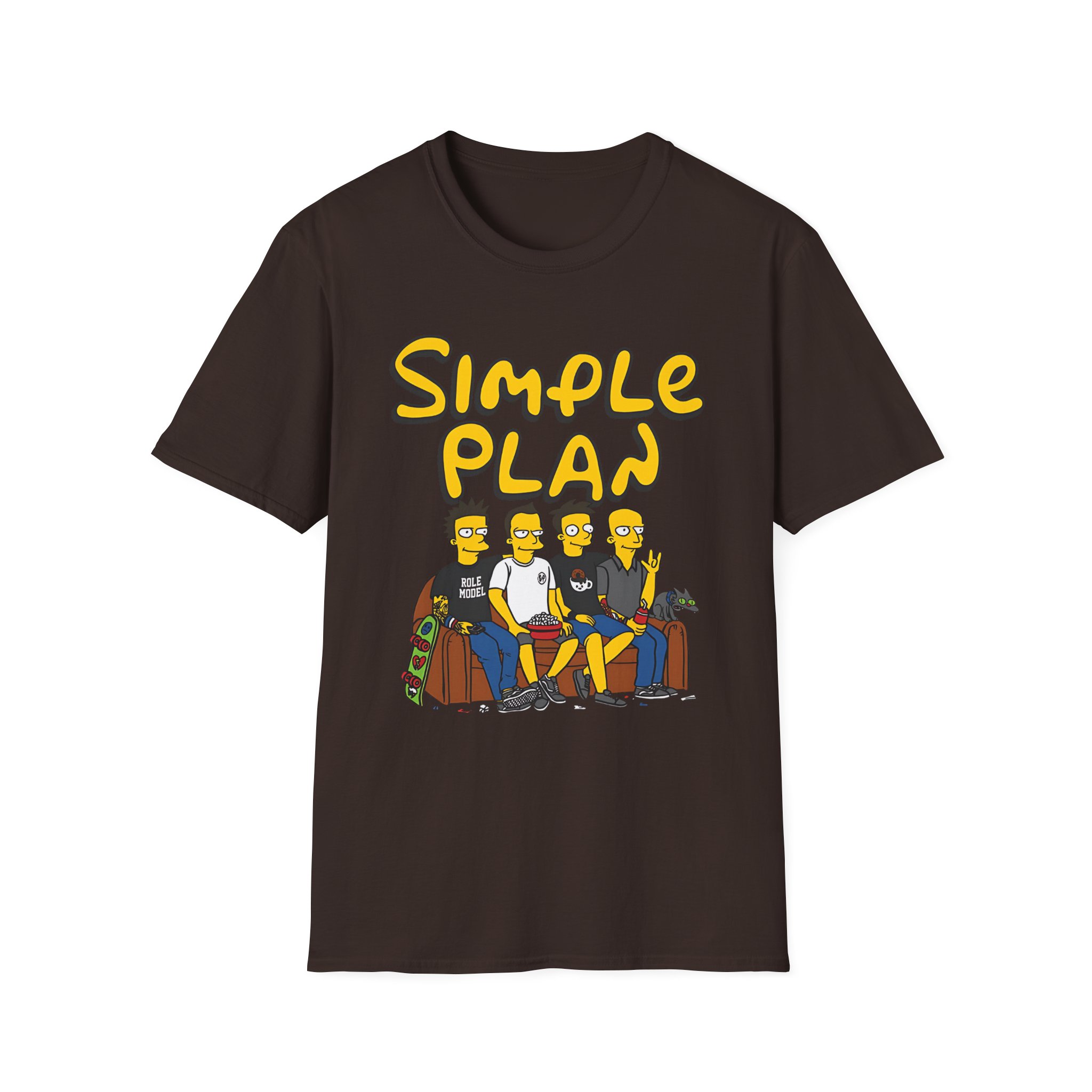 Simple Plan Band on the Couch Unisex Softstyle T-Shirt