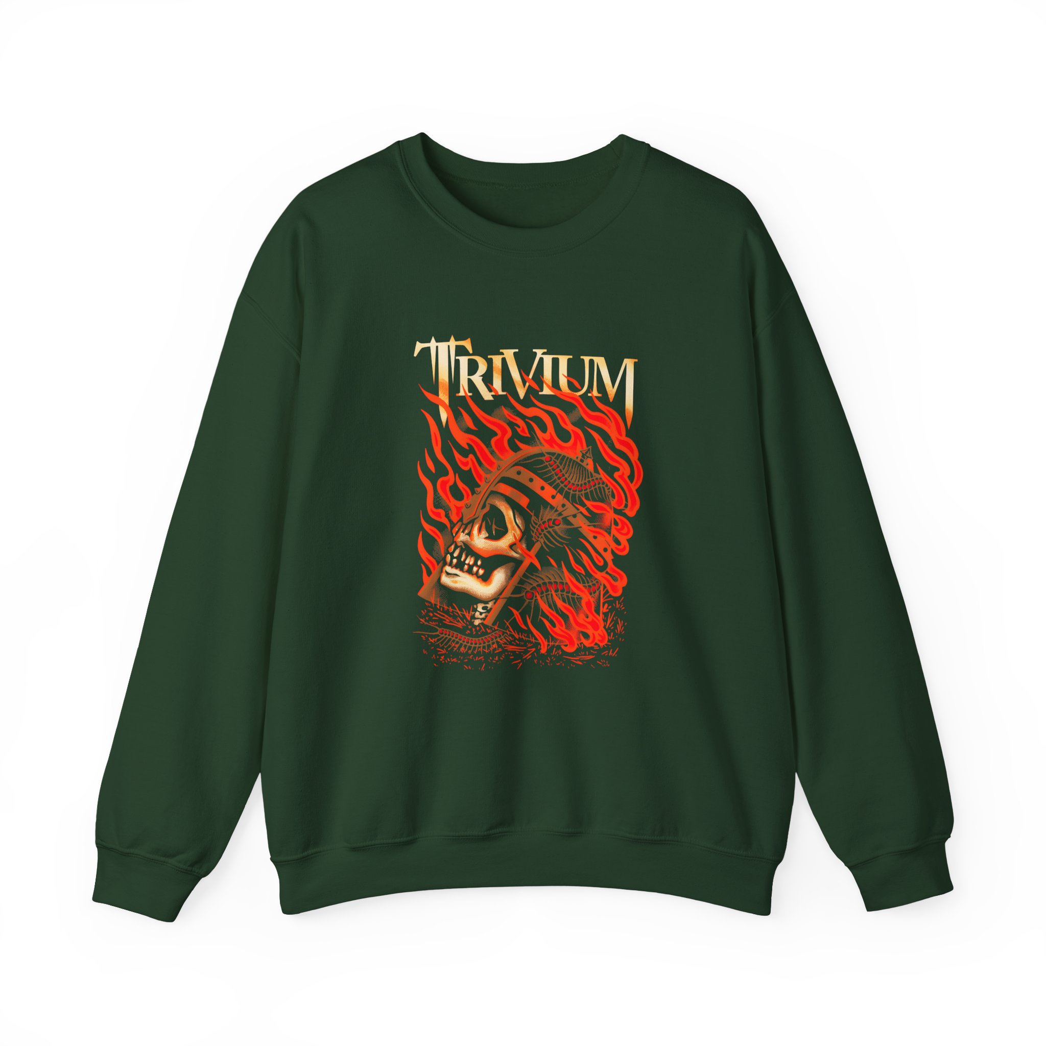 Trivium Flaming Skull Unisex Heavy Blendâ„¢ Crewneck Sweatshirt