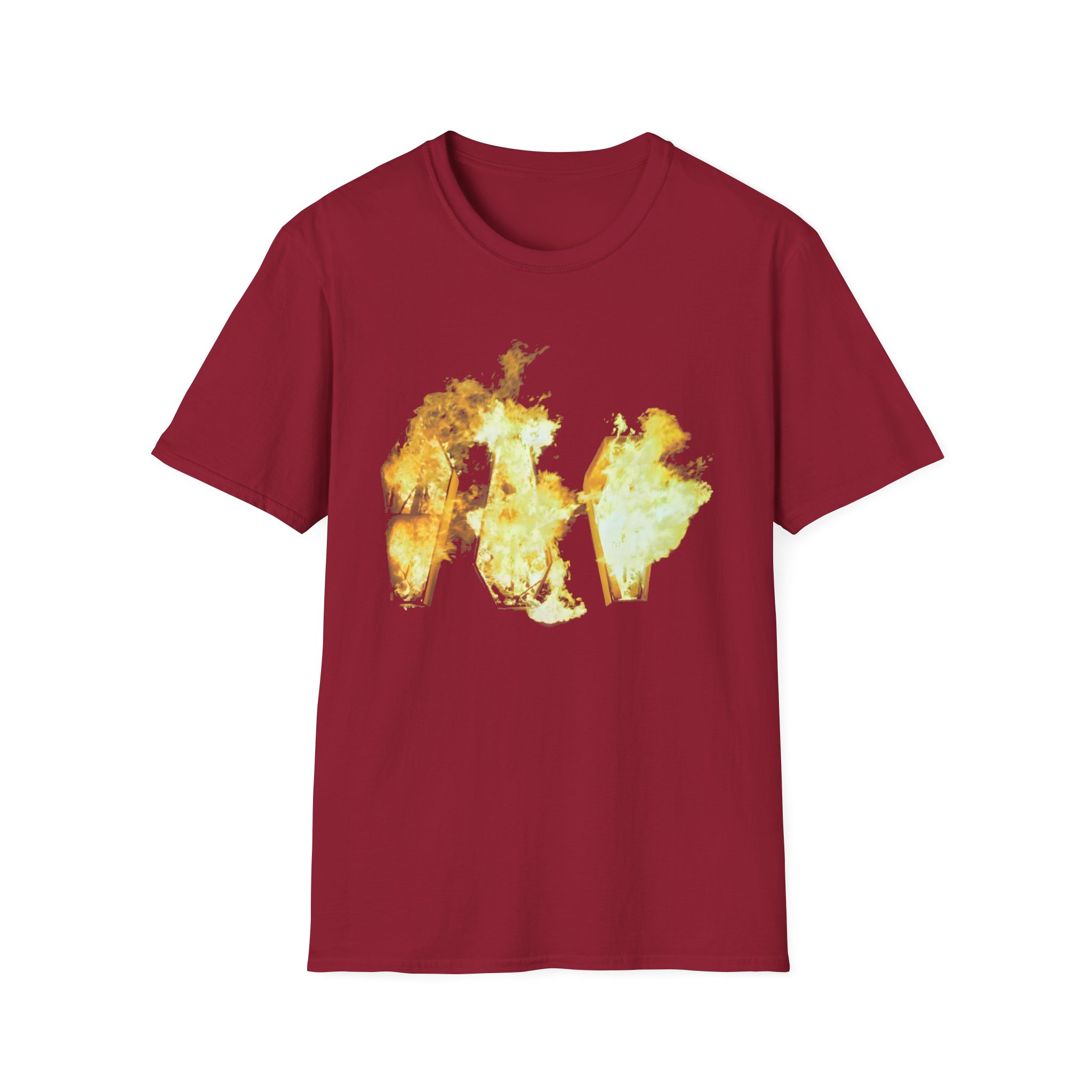 Show Me the Body Flaming Coffins Unisex Softstyle T-Shirt