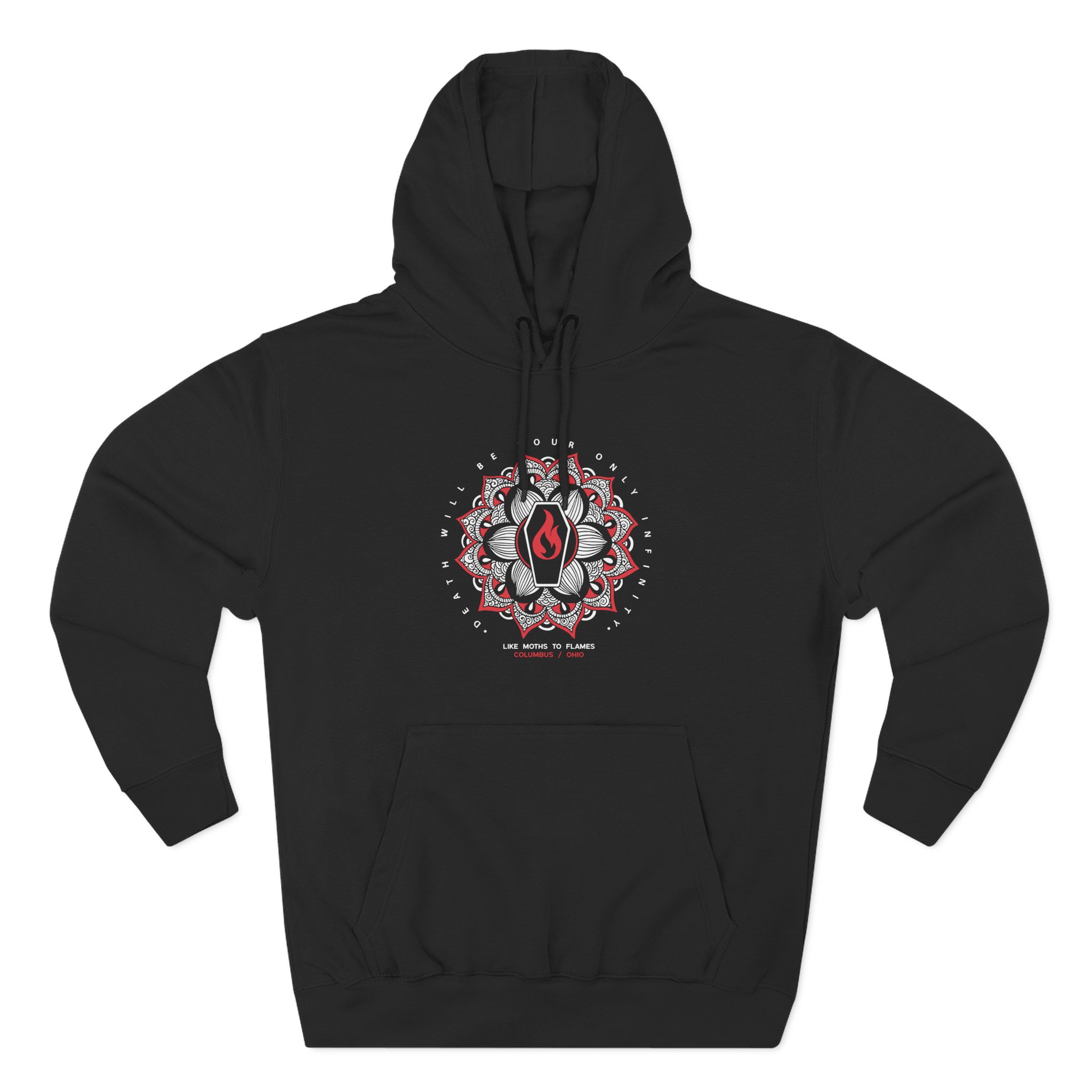 Like Moths to Flames Three-Panel Fleece Hoodie