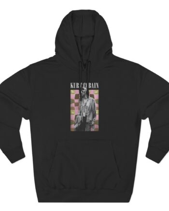 Kurt Cobain Checkered Three-Panel Fleece Hoodie