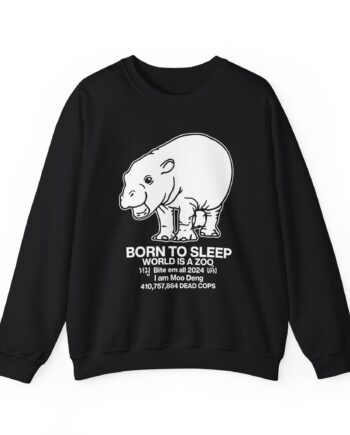 Moo Deng Born to Sleep Unisex Heavy Blend™ Crewneck Sweatshirt