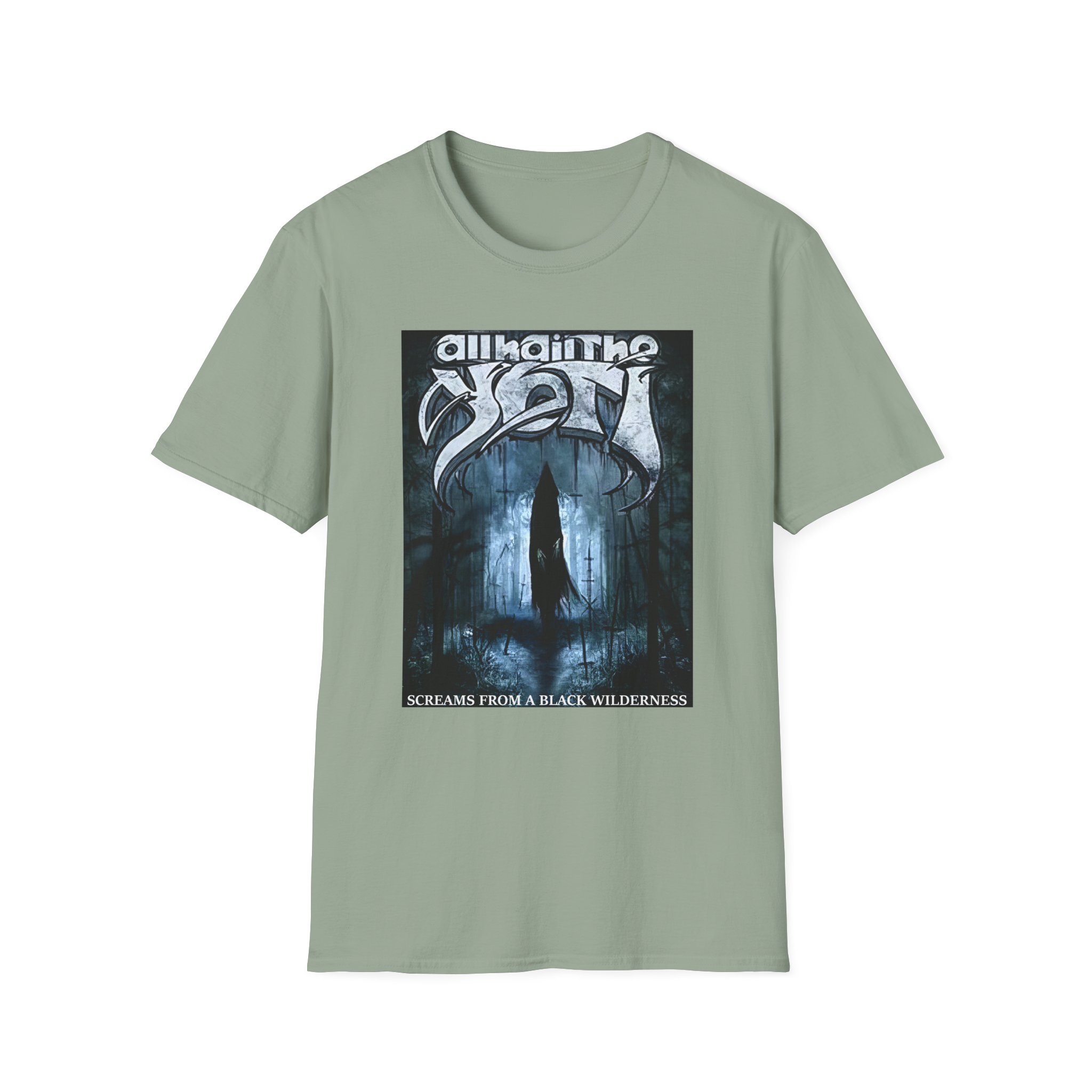 All Hail the Yeti Screams From a Black Wilderness Unisex Softstyle T-Shirt