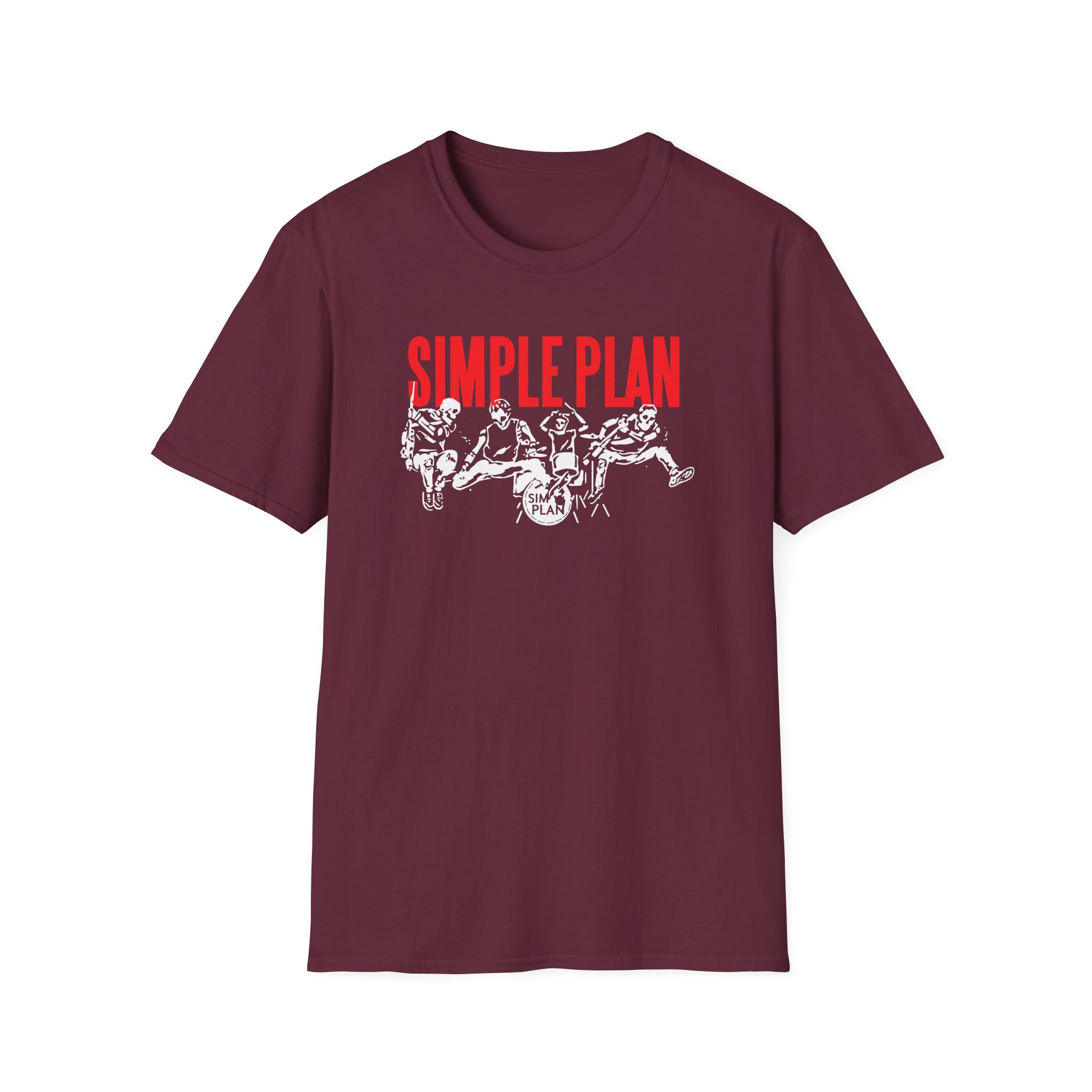 Simple Plan Live Skeleton Unisex Softstyle T-Shirt