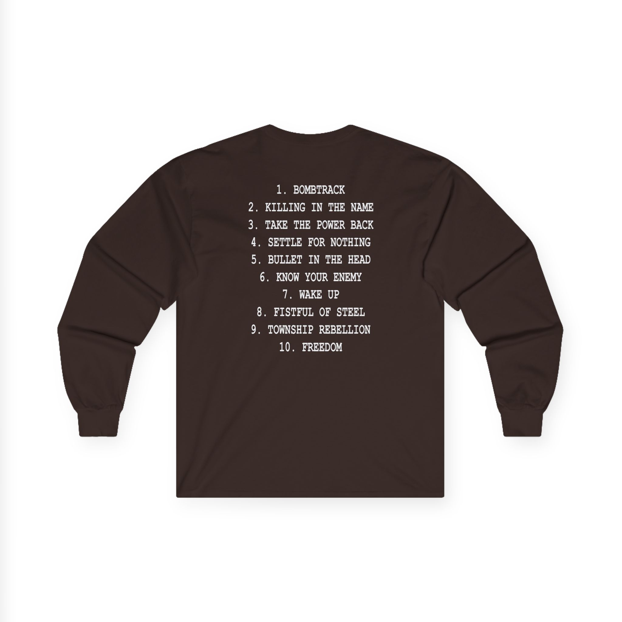 Rage Against the Machine Ratm Cover Tracklist Unisex Ultra Cotton Long Sleeve Tee
