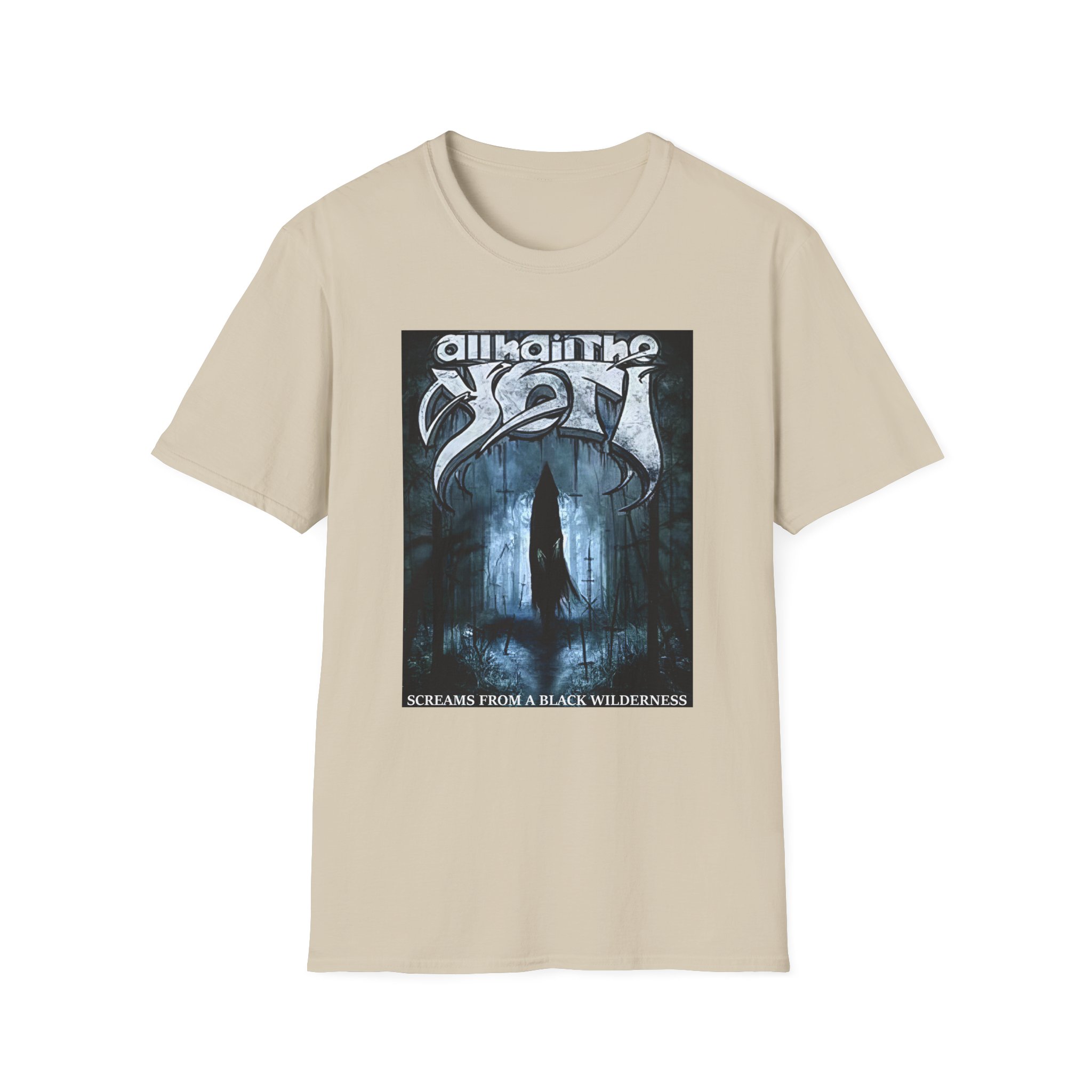 All Hail the Yeti Screams From a Black Wilderness Unisex Softstyle T-Shirt