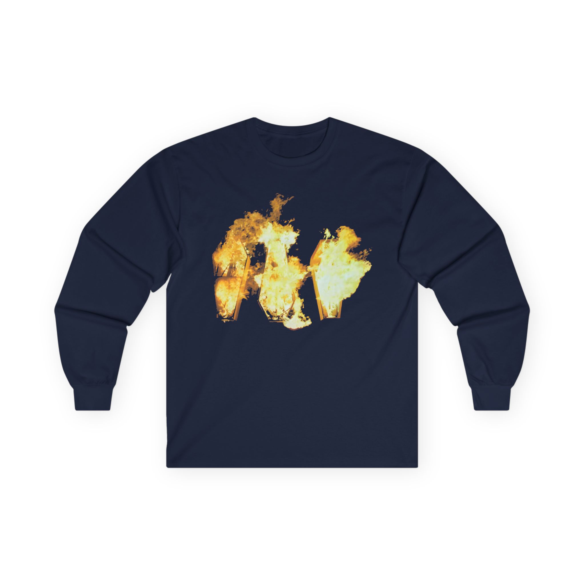 Show Me the Body Flaming Coffins Unisex Ultra Cotton Long Sleeve Tee
