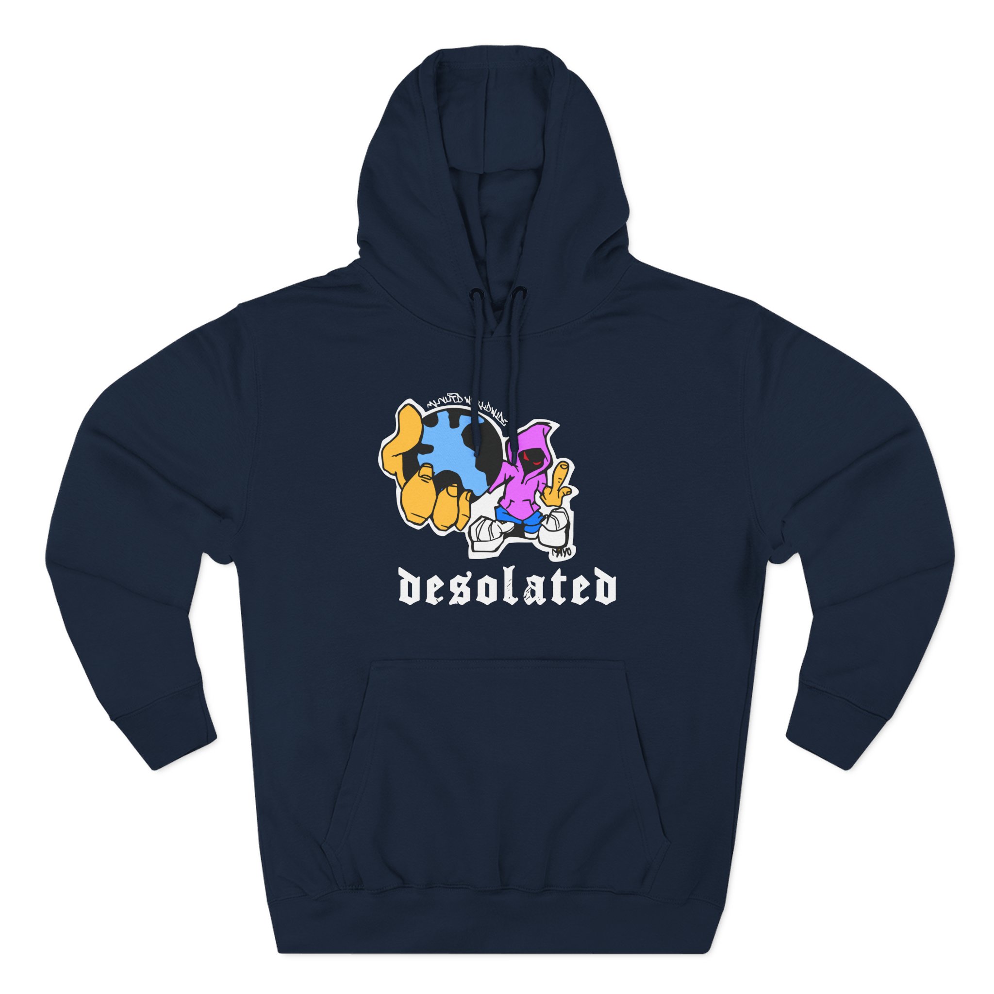 Desolated Globe Three-Panel Fleece Hoodie