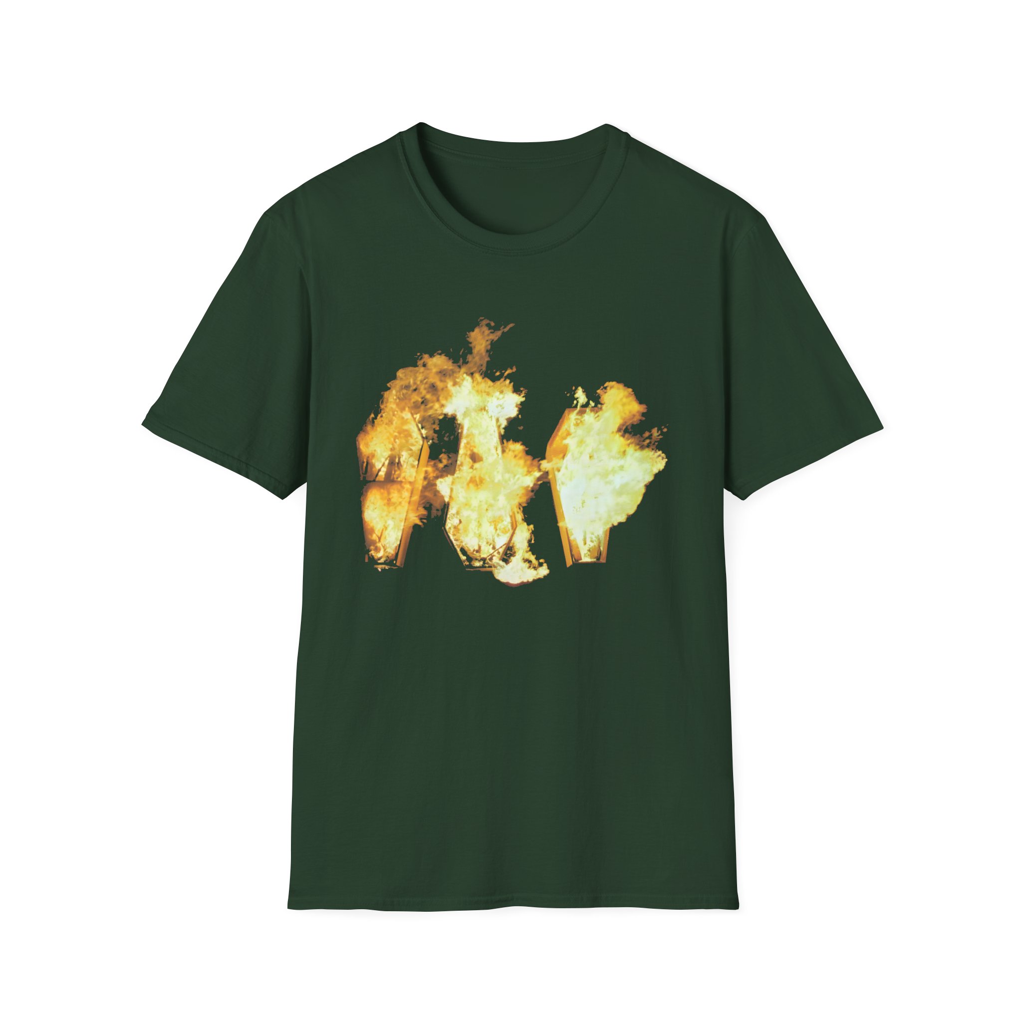 Show Me the Body Flaming Coffins Unisex Softstyle T-Shirt
