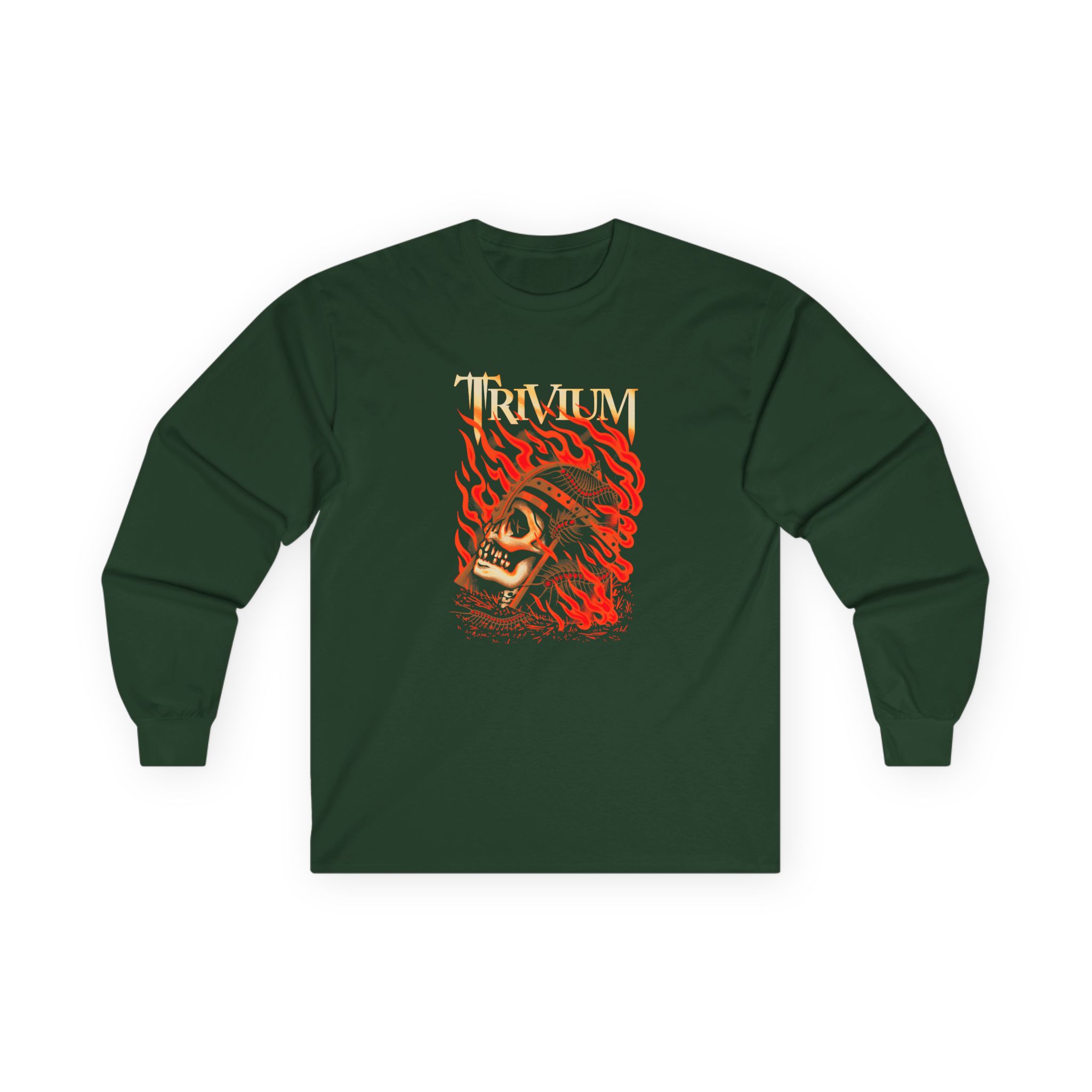 Trivium Flaming Skull Unisex Ultra Cotton Long Sleeve Tee