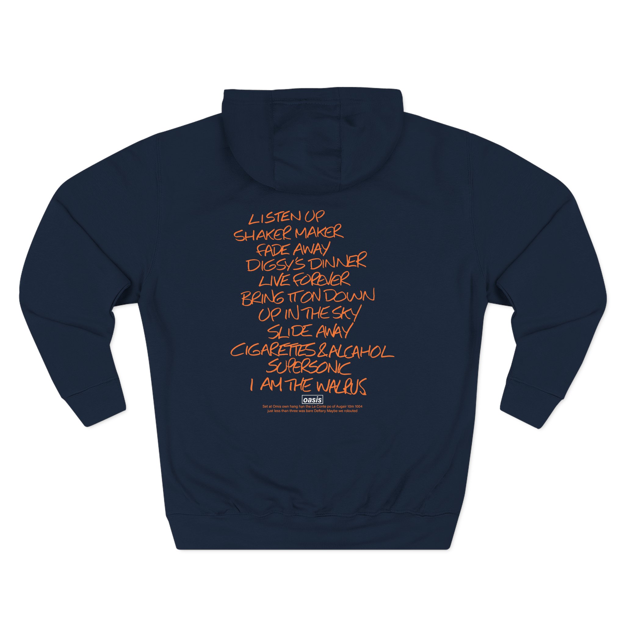 Oasis Setlist Three-Panel Fleece Hoodie