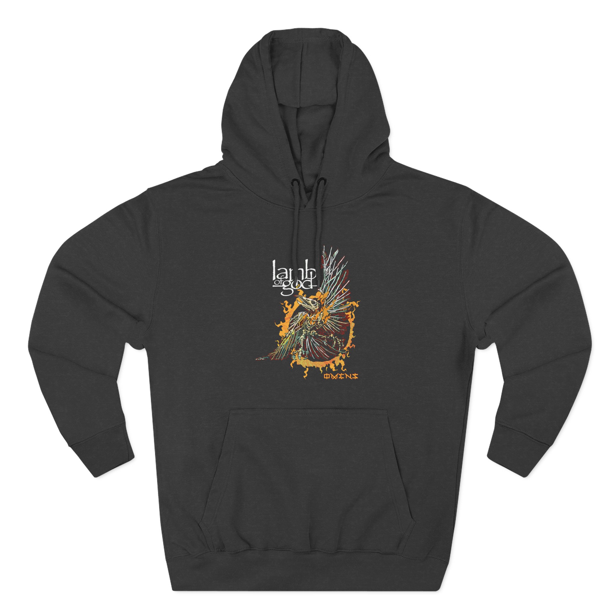 Lamb of God Omens Skeleton Eagle Three-Panel Fleece Hoodie