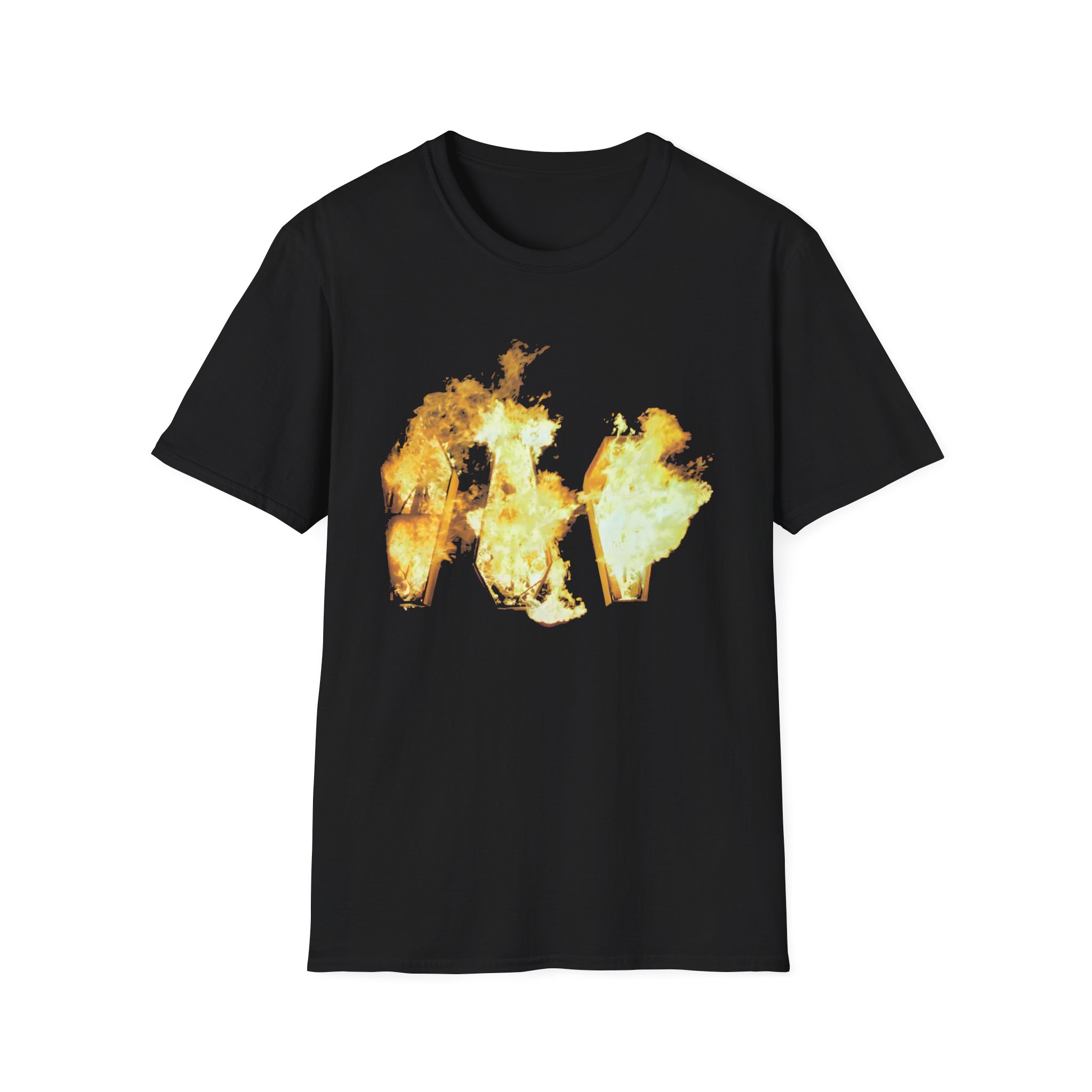 Show Me the Body Flaming Coffins Unisex Softstyle T-Shirt