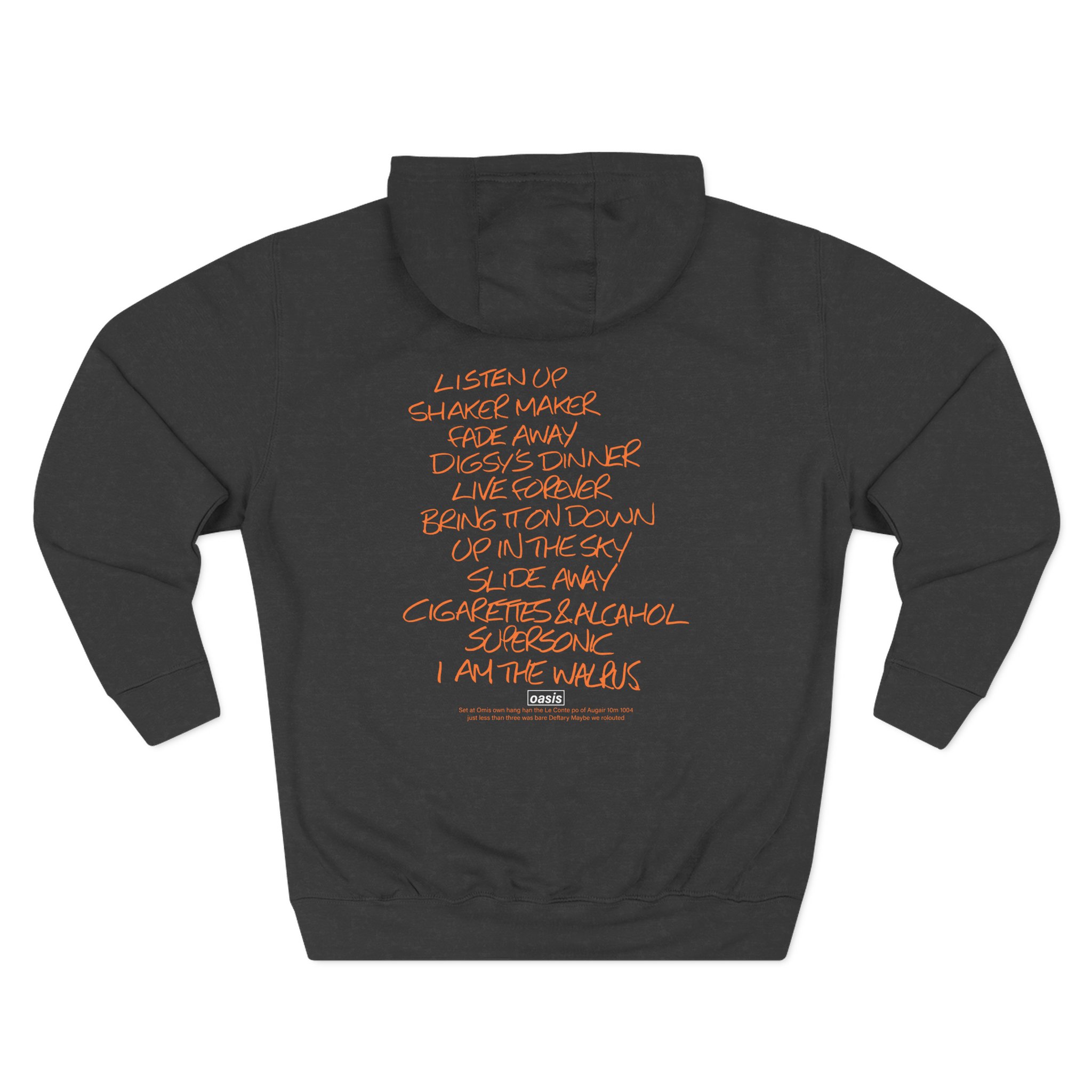 Oasis Setlist Three-Panel Fleece Hoodie