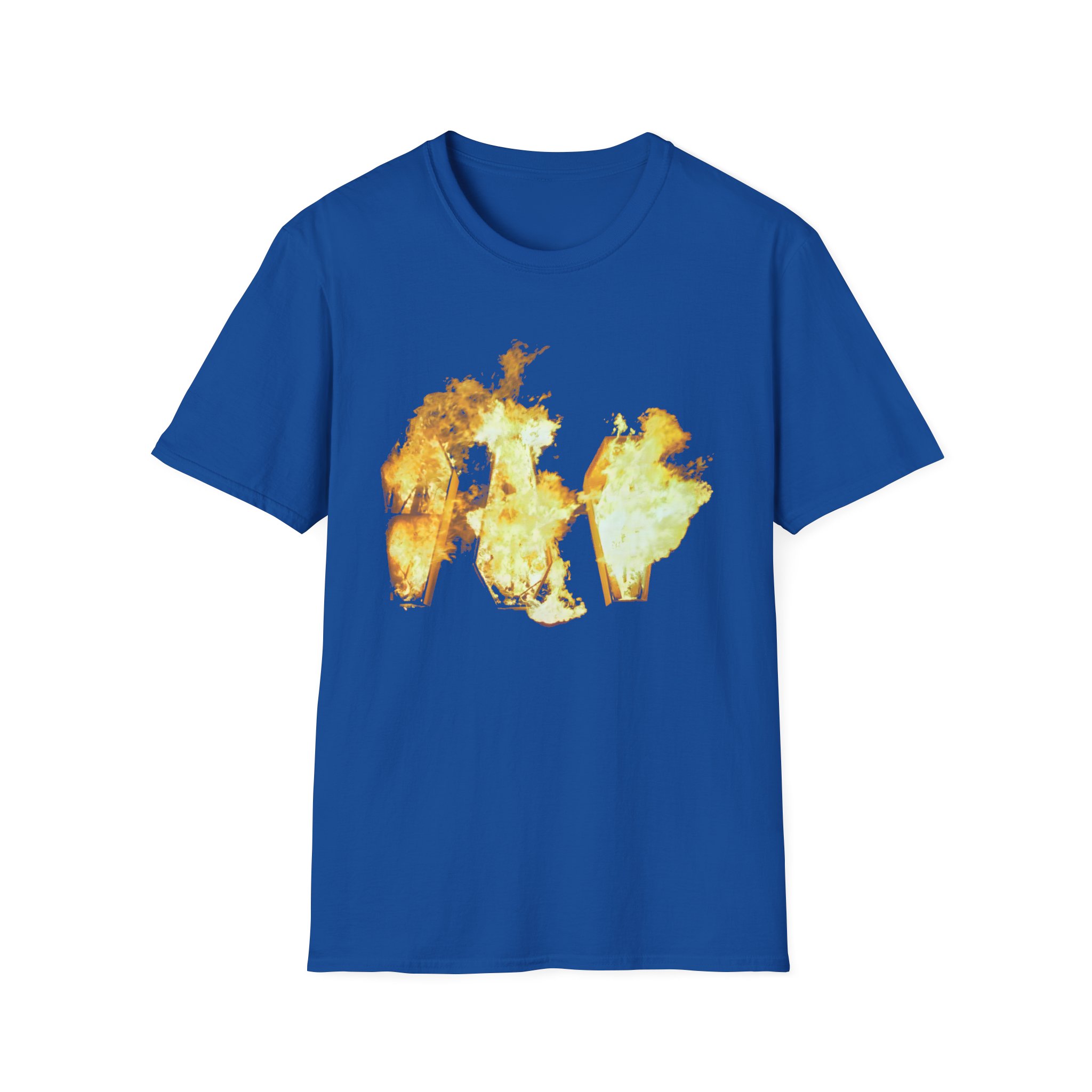 Show Me the Body Flaming Coffins Unisex Softstyle T-Shirt