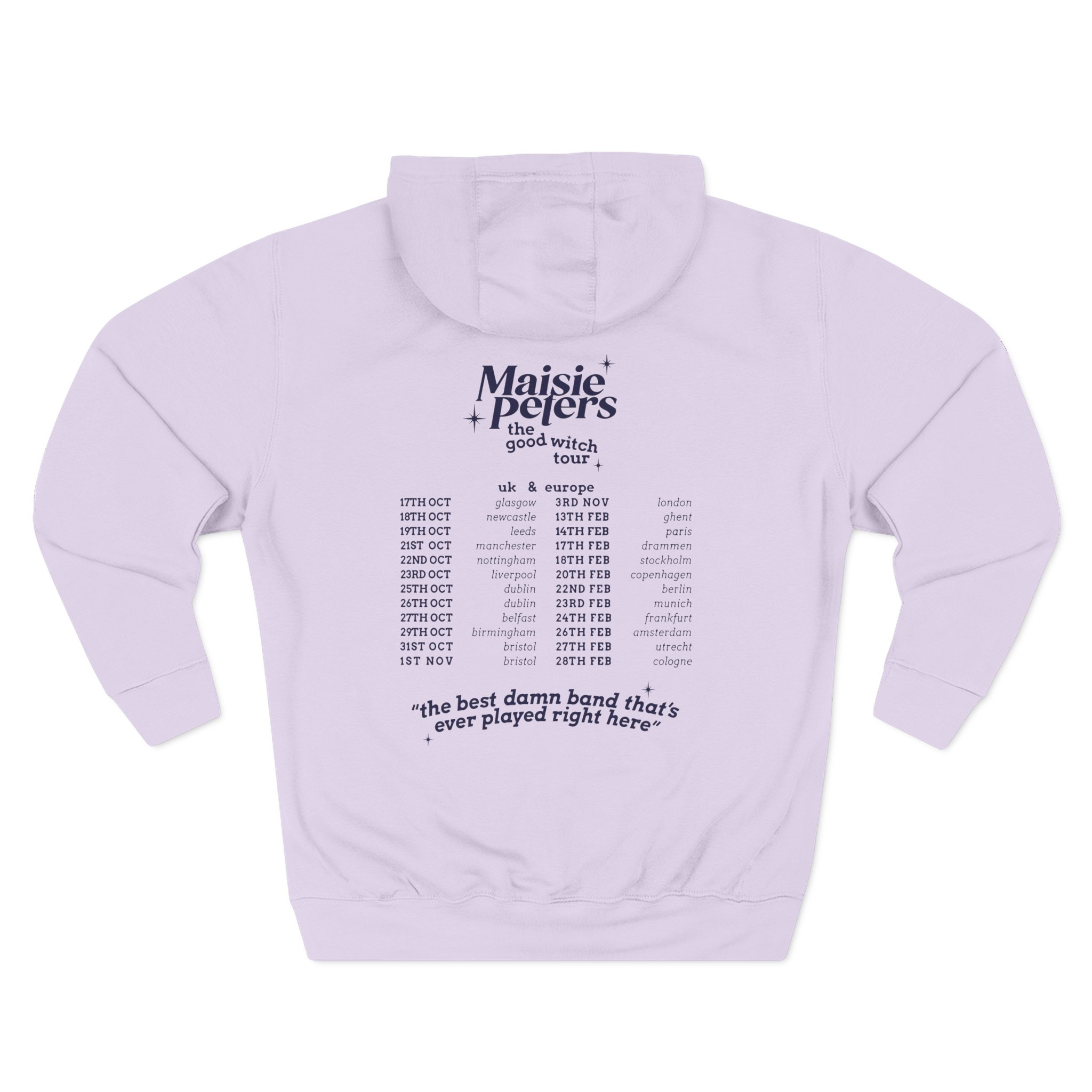 Maisie Peters the Good With Uk/eu 23/24 Tour Three-Panel Fleece Hoodie