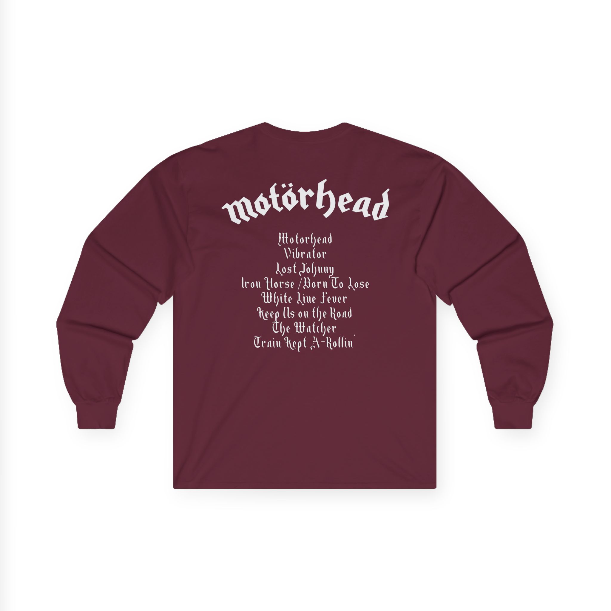 Lemmy Motörhead Tracklist Unisex Ultra Cotton Long Sleeve Tee