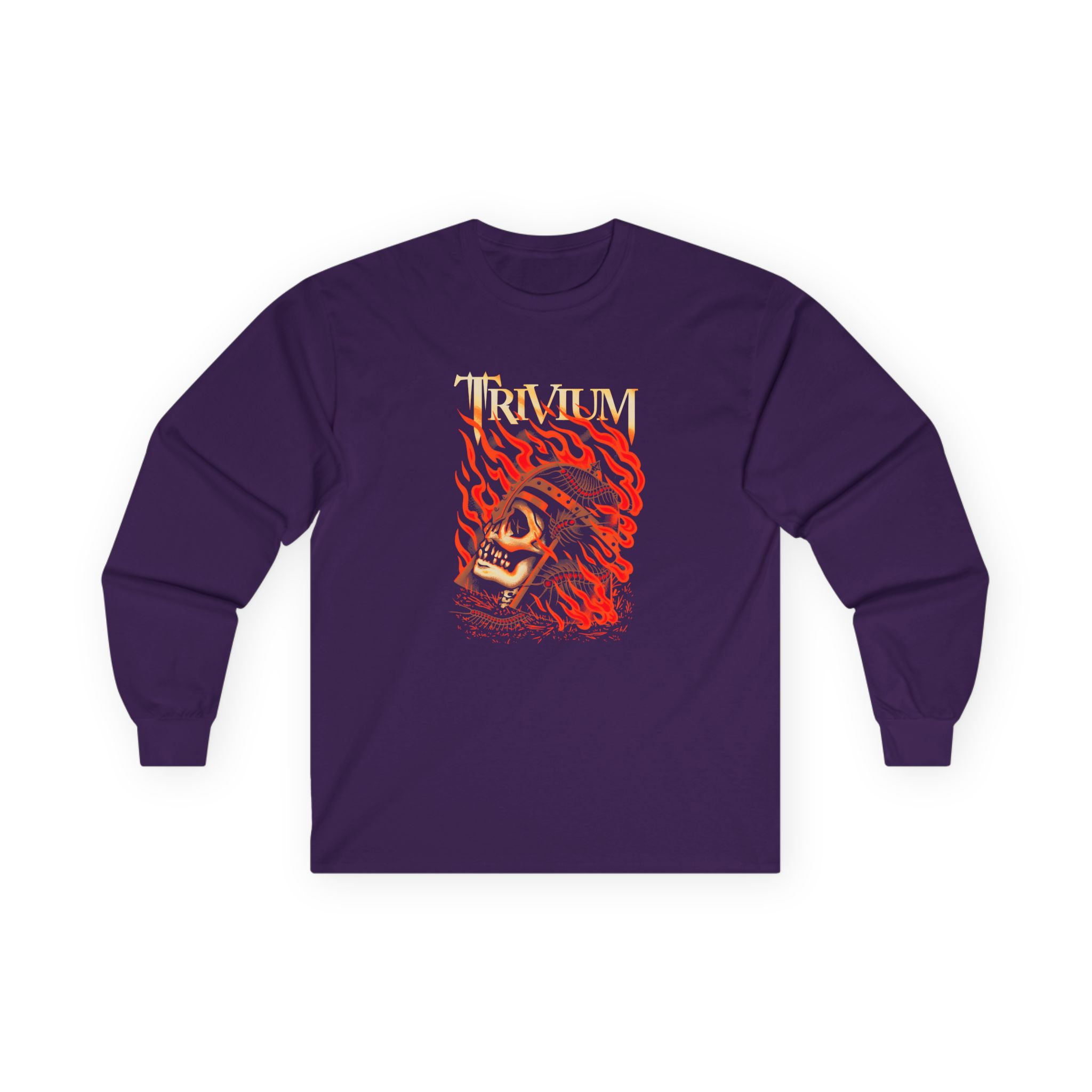 Trivium Flaming Skull Unisex Ultra Cotton Long Sleeve Tee