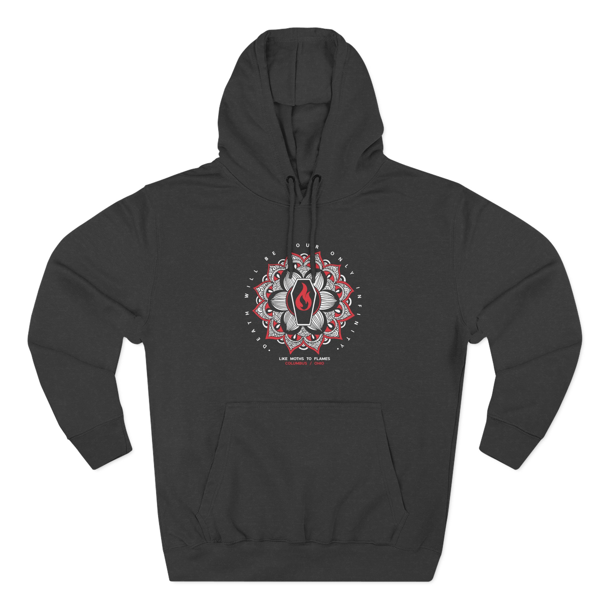 Like Moths to Flames Three-Panel Fleece Hoodie