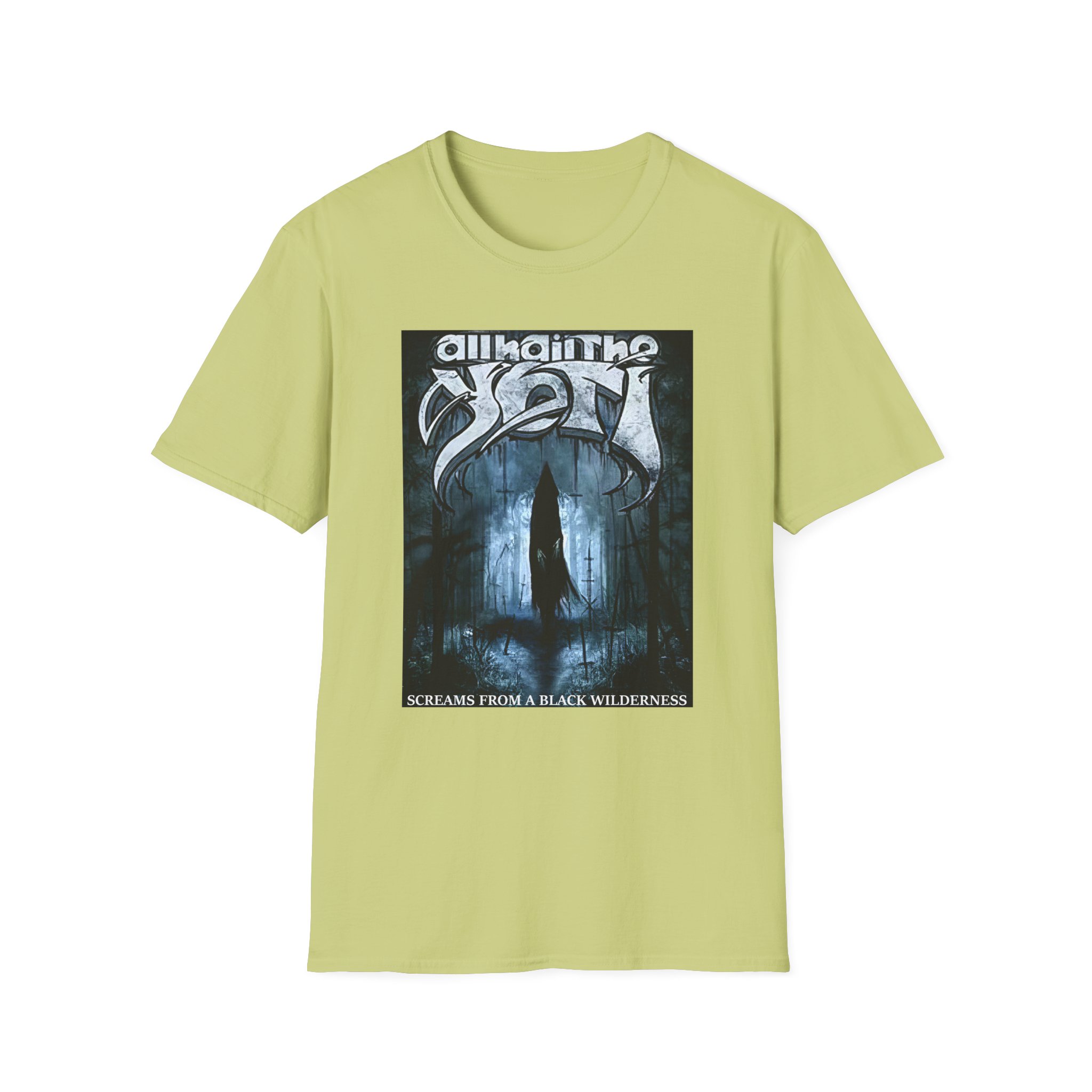 All Hail the Yeti Screams From a Black Wilderness Unisex Softstyle T-Shirt