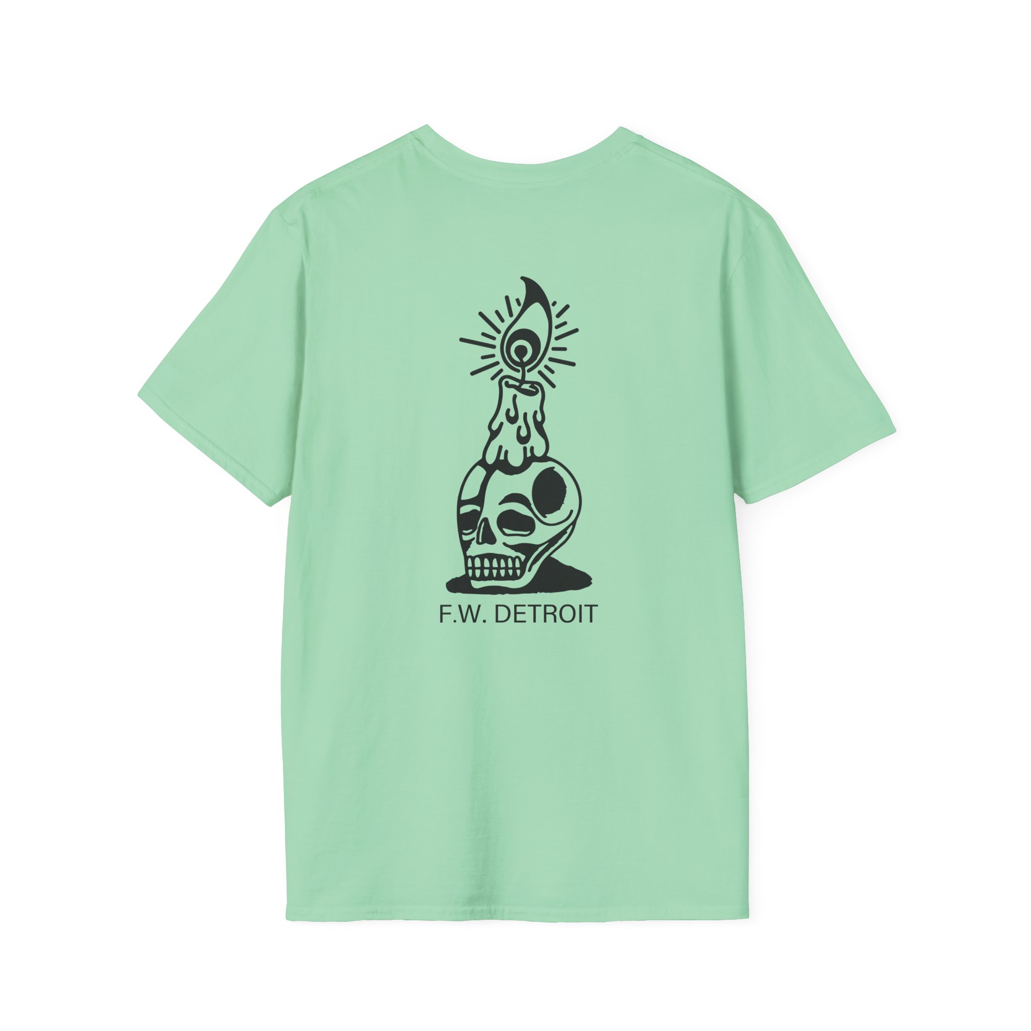 Fireworks Skull Unisex Softstyle T-Shirt