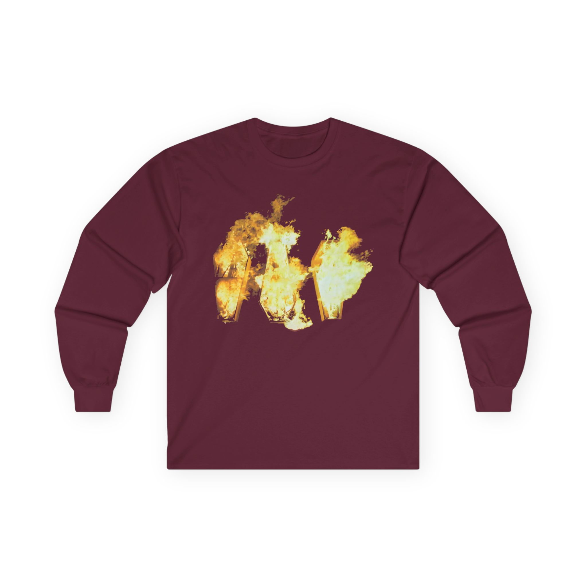 Show Me the Body Flaming Coffins Unisex Ultra Cotton Long Sleeve Tee