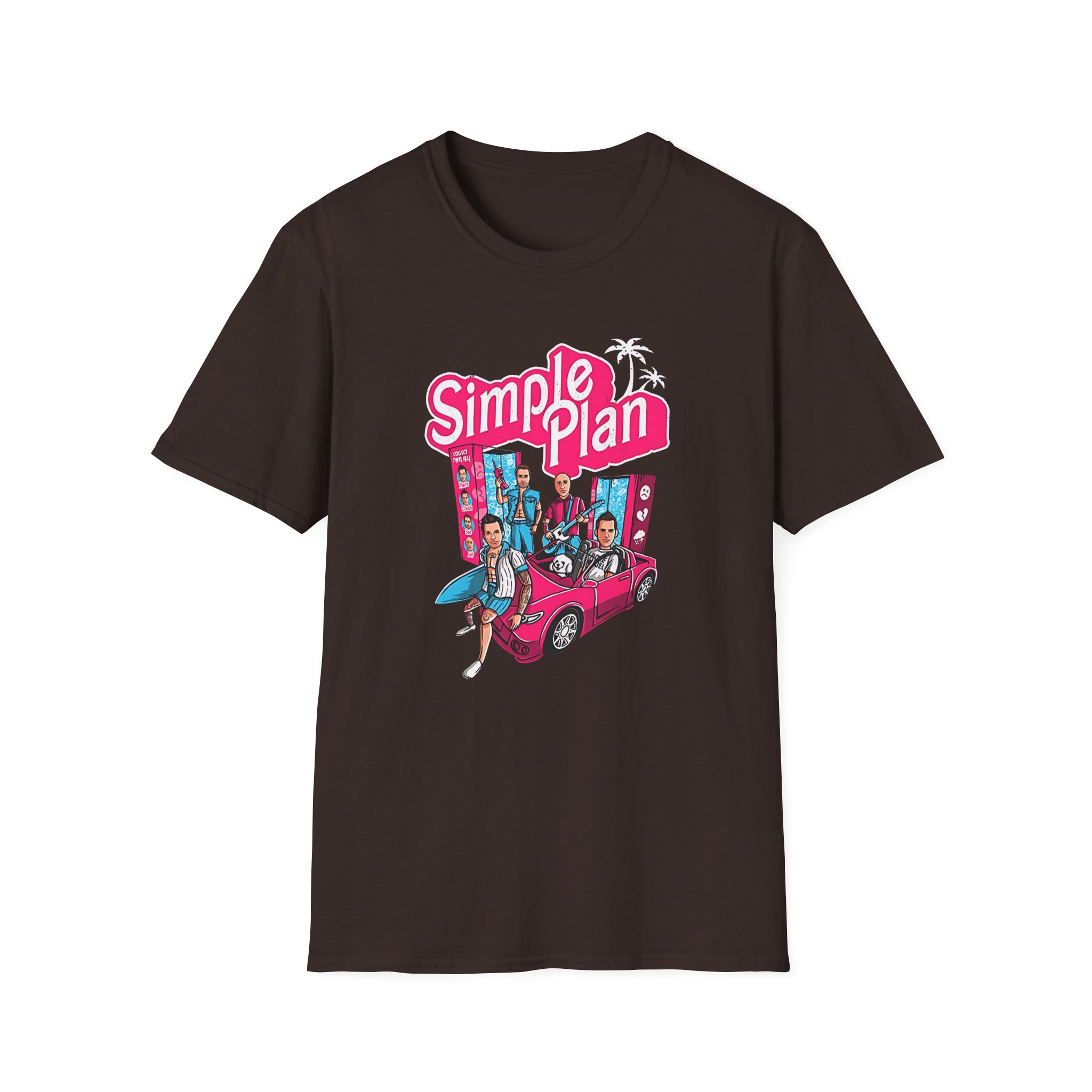 Simple Plan Dolls and Car Unisex Softstyle T-Shirt