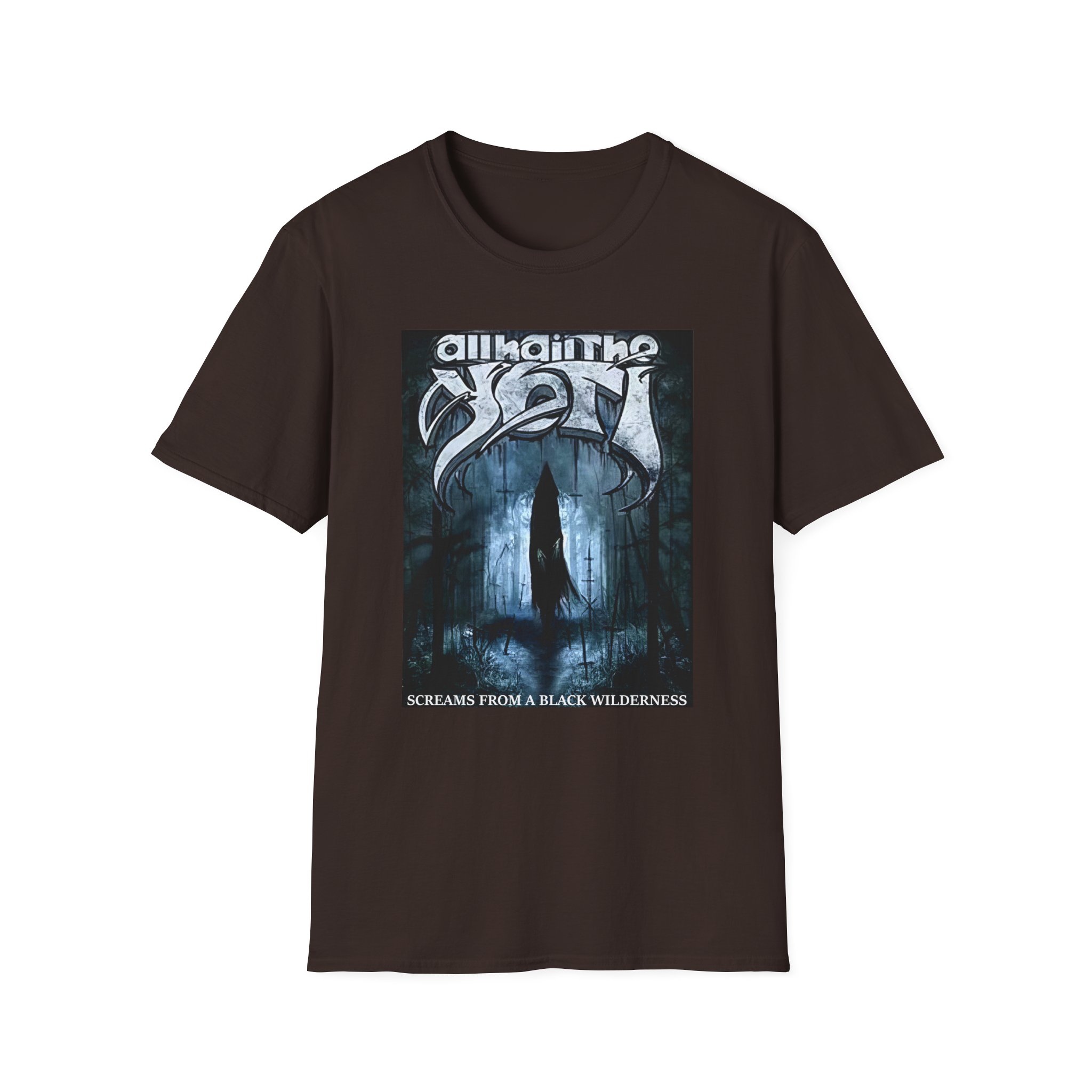All Hail the Yeti Screams From a Black Wilderness Unisex Softstyle T-Shirt