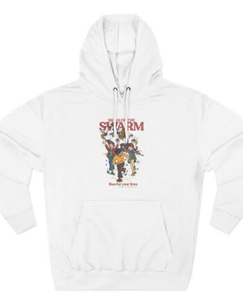 Signs of the Swarm Let's Run for Our Lives Three-Panel Fleece Hoodie