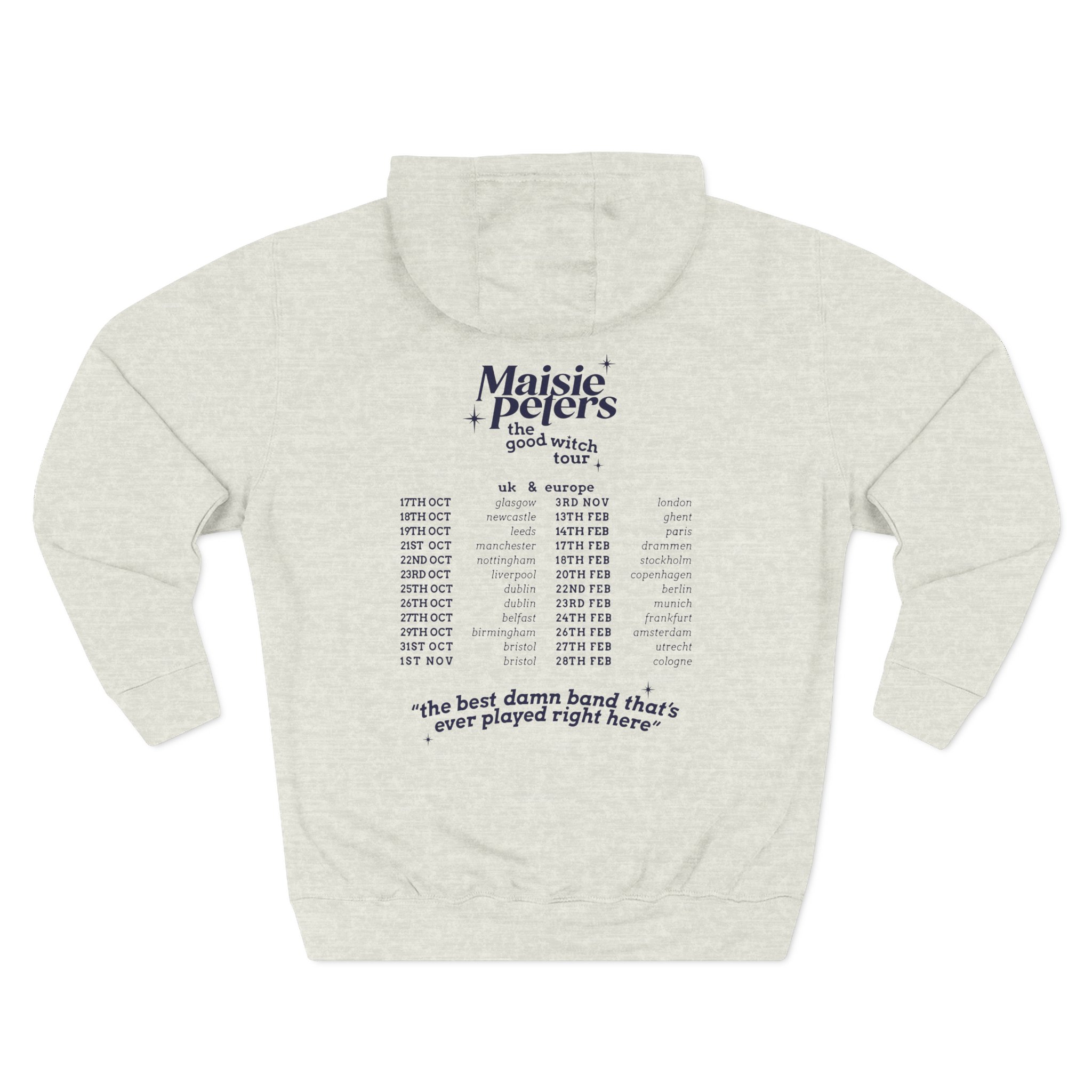 Maisie Peters the Good With Uk/eu 23/24 Tour Three-Panel Fleece Hoodie