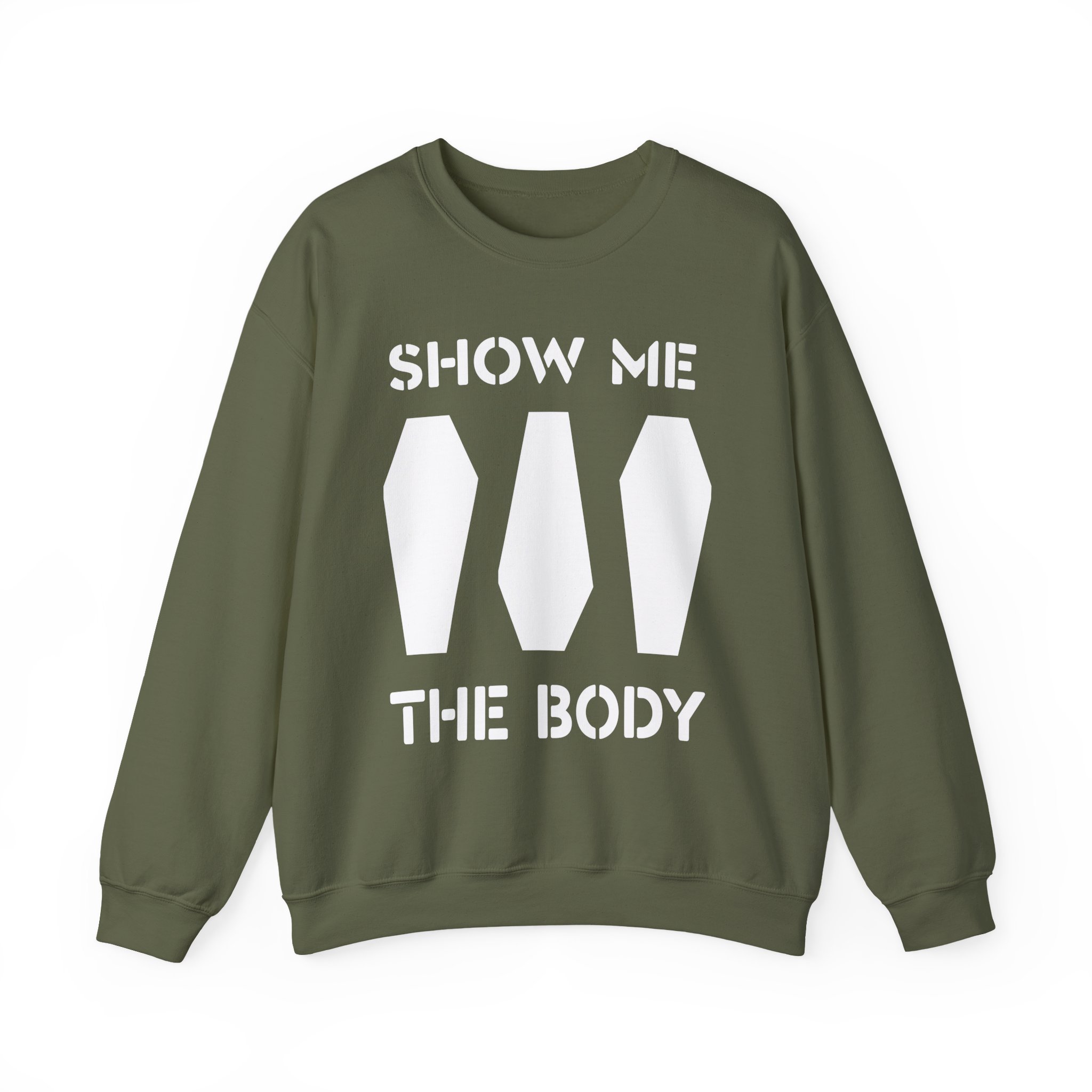 Show Me the Body Coffin Unisex Heavy Blendâ„¢ Crewneck Sweatshirt