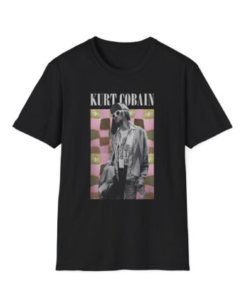 Kurt Cobain Checkered Unisex Softstyle T-Shirt