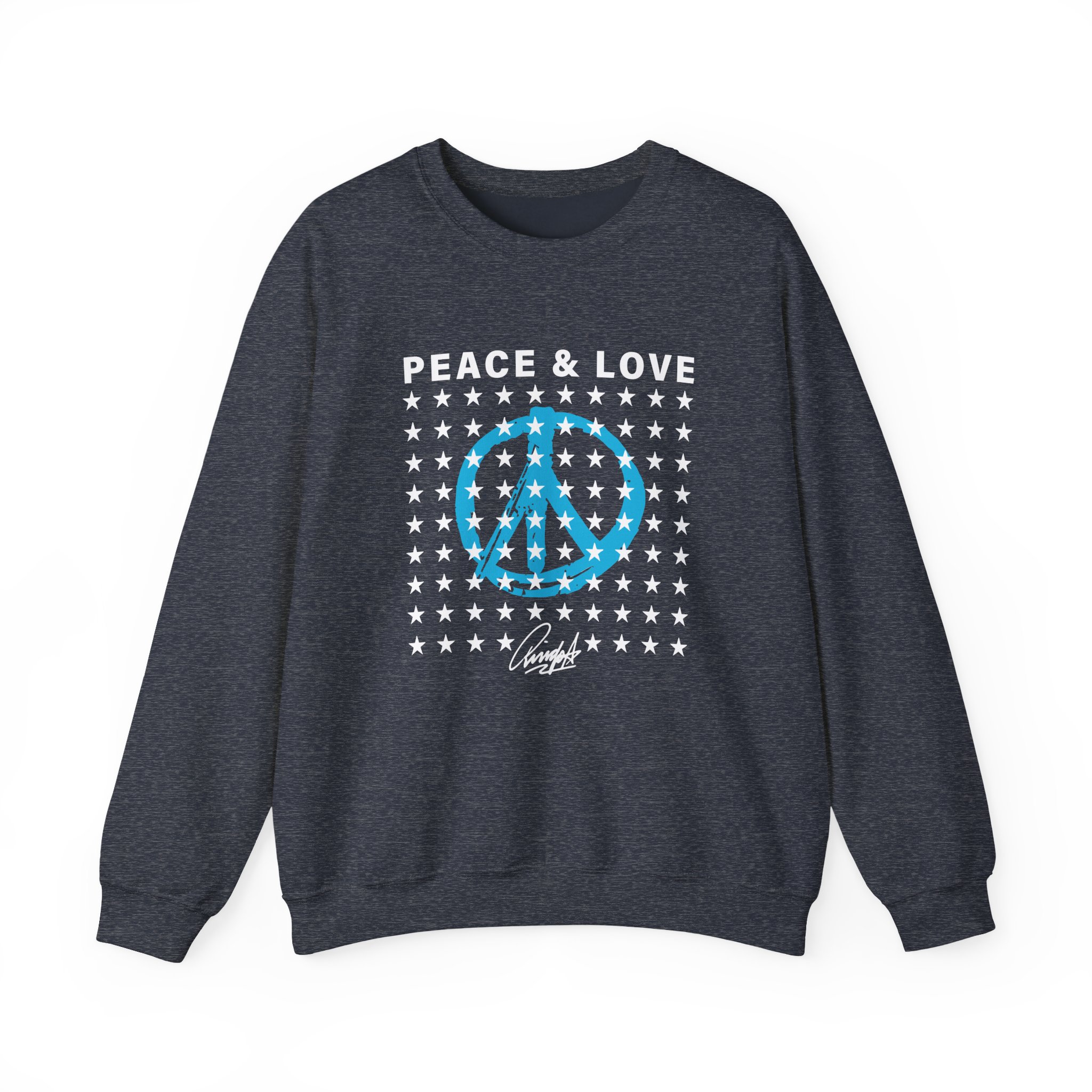 Ringo Starr Peace & Love Stars Unisex Heavy Blendâ„¢ Crewneck Sweatshirt